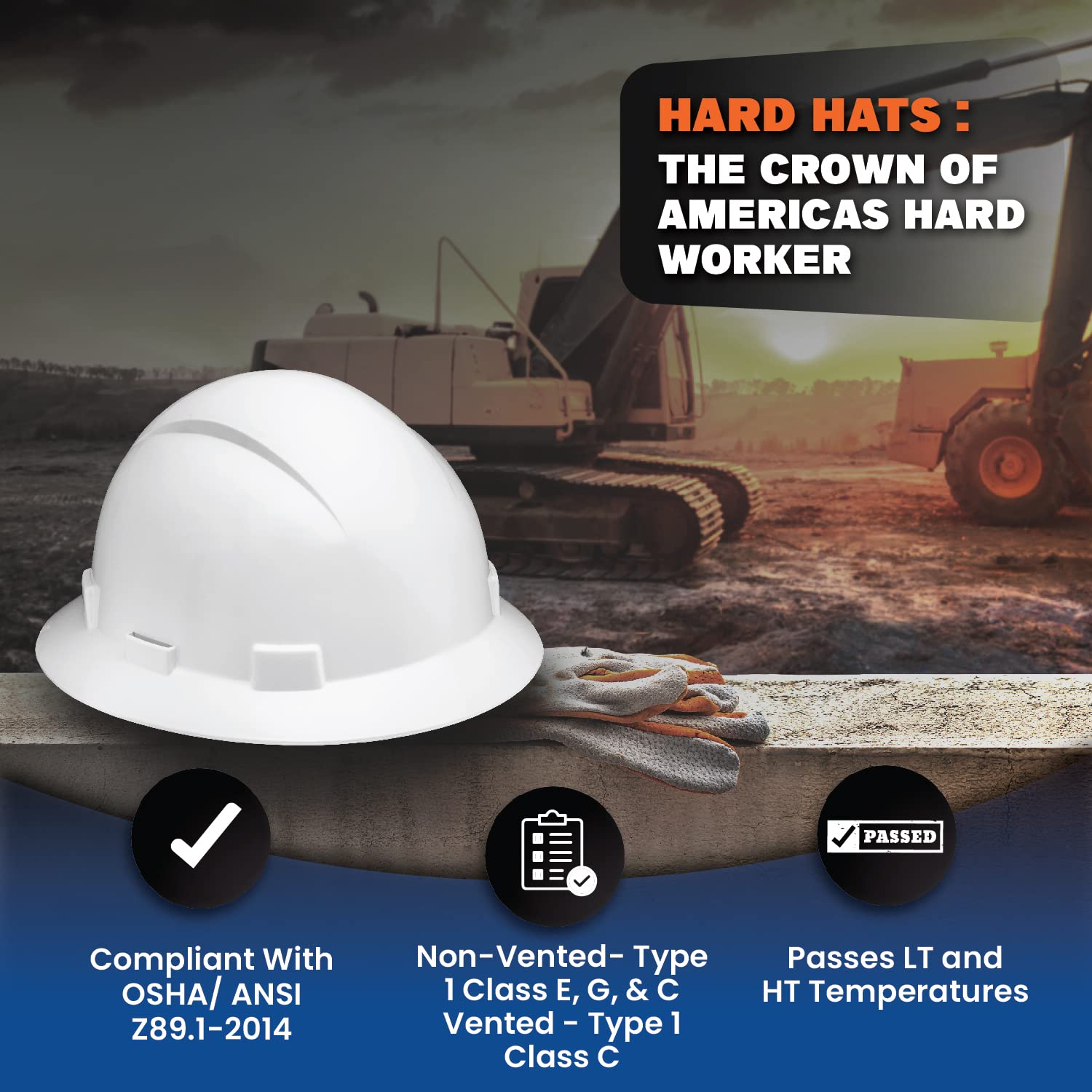 Cappello rigido a tesa piena aggiornato, bianco, imbottito, OSHA costruzione sicurezza approvato, cappelli rigidi da uomo, cascos de construccion casco.