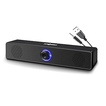 FRONTECH 1.0 USB Powered Multimedia Speakers with RGB Lights | 10W Output Power | AUX/USB Connectivity | for Laptop, PC, Mobile | Volume Control (SPK-0008, Black)