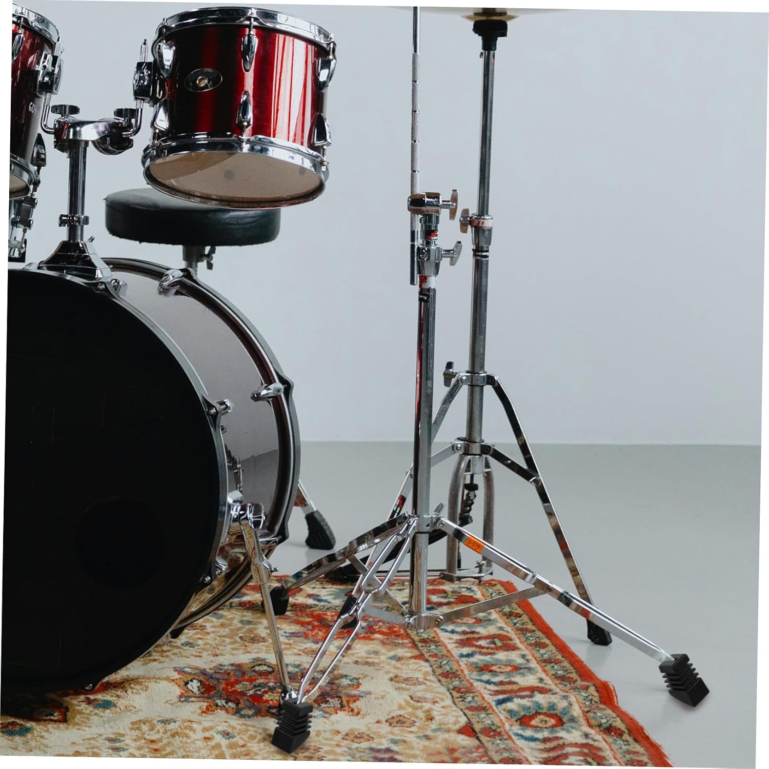 ibasenice 3pcs Rubber Drum Feet Slip Drum Rack Protectors for Stability and Floor Protection Easy to Install Kit Accessories Rubber Covers for Enhanced Performance