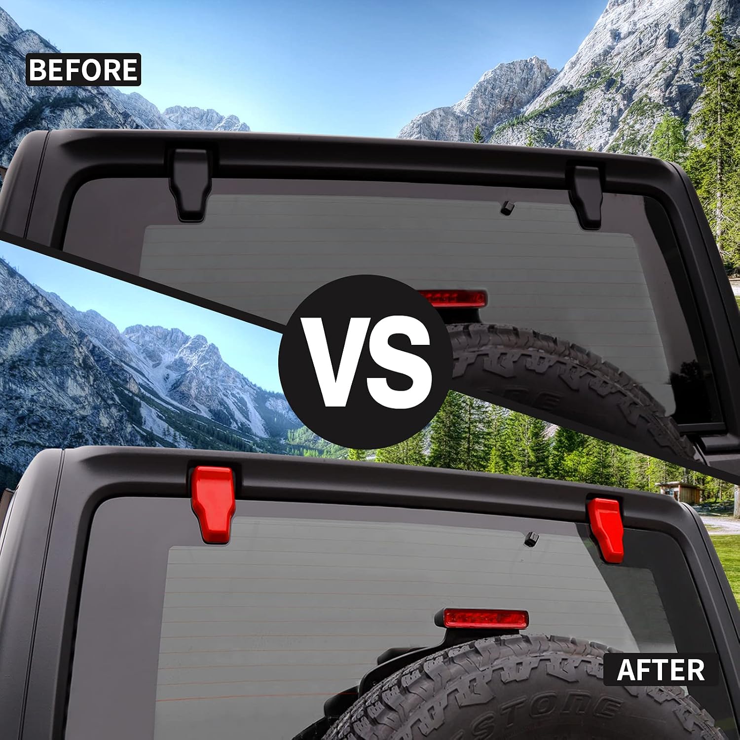 Voodonala for Jeep JL Rear Window Right & Left Hinge Covers Trim for 2018-2026+ Jeep Wrangler JL JLU Exterior Accessories, Red 2pcs