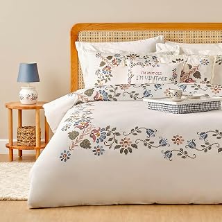 BELLA MAISON Vintage Çiçek Desenli%100 Pamuk Saten