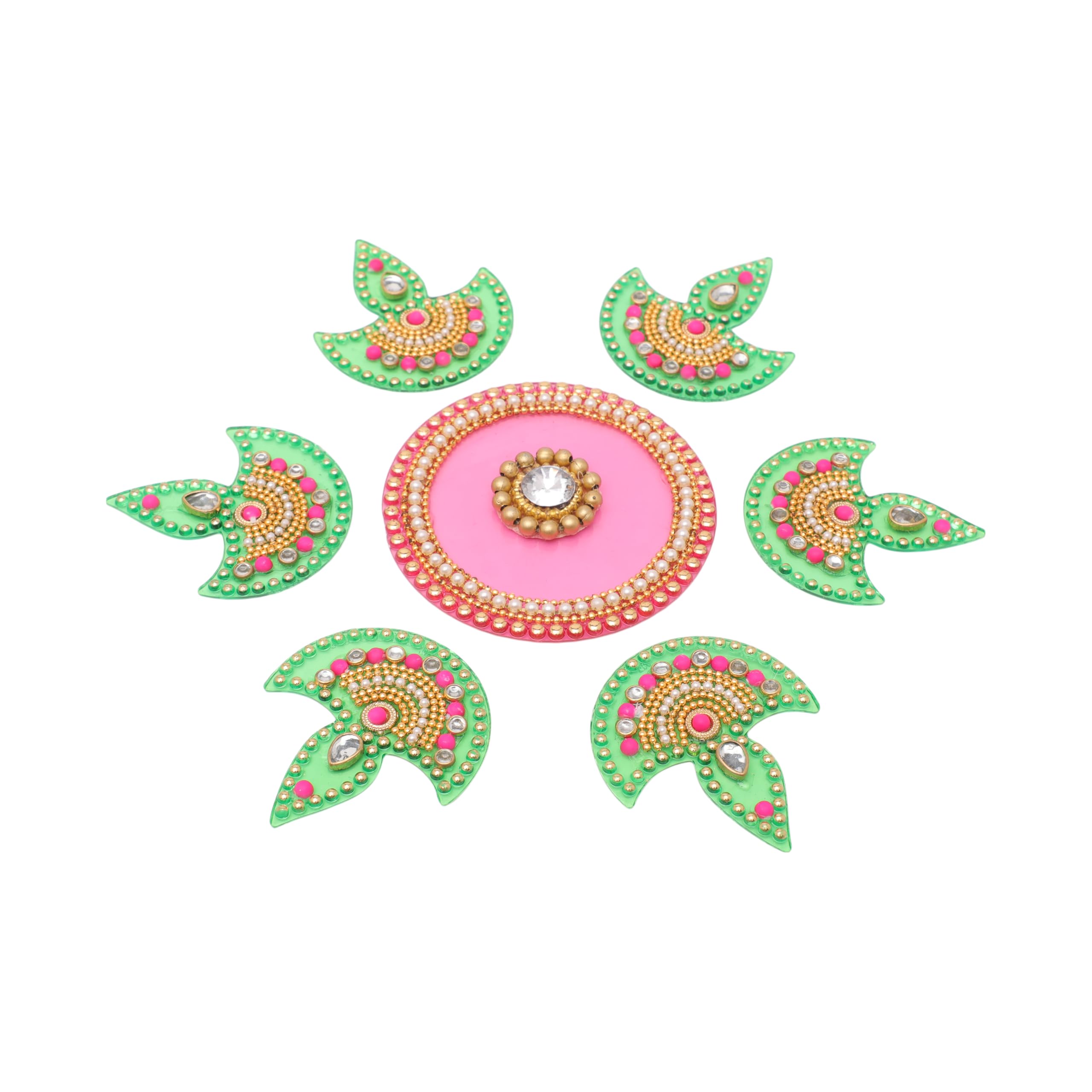 Rangoli acrílico pequeño de 7 pulgadas para decoración tradicional india