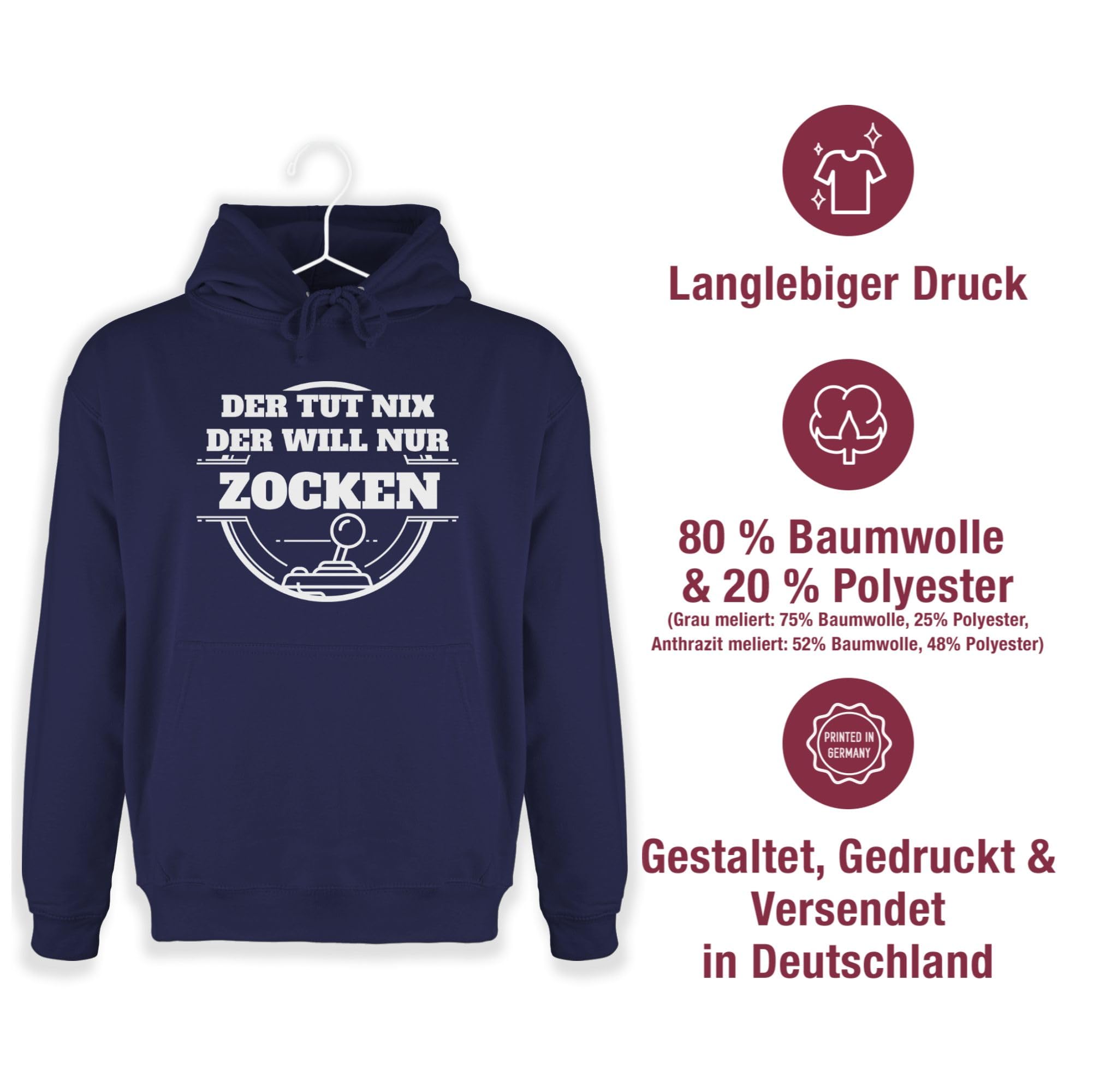 Shirtracer - Hoodie Herren Pullover Männer - Sprüche Statement mit Spruch - Der TUT nix der Will nur Bier Trinken
