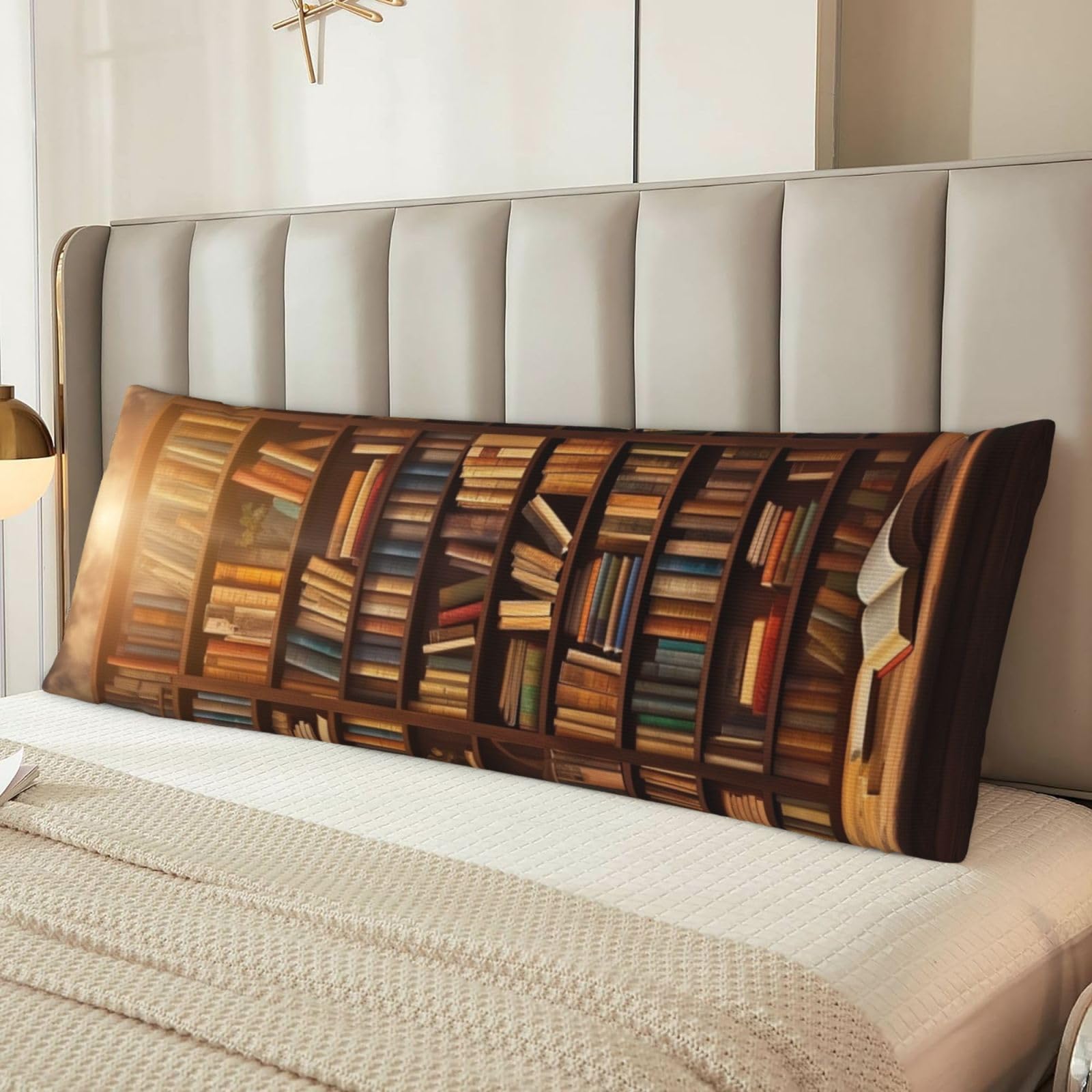 Books Body Pillow Case Cover, Microfiber Long Pillow Cases, Ultra Soft and Cozy Plush Body Pillowcase Decorative Long Bed Pillow Cover for Sleeping 20x54 Inches