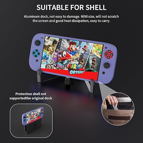 Miniatura 5 de Electight Estación de acoplamiento de TV para Nintendo SwitchSwitch OLED, base de interruptor de aluminio mejorada, salida HDMI 4K, base de carga