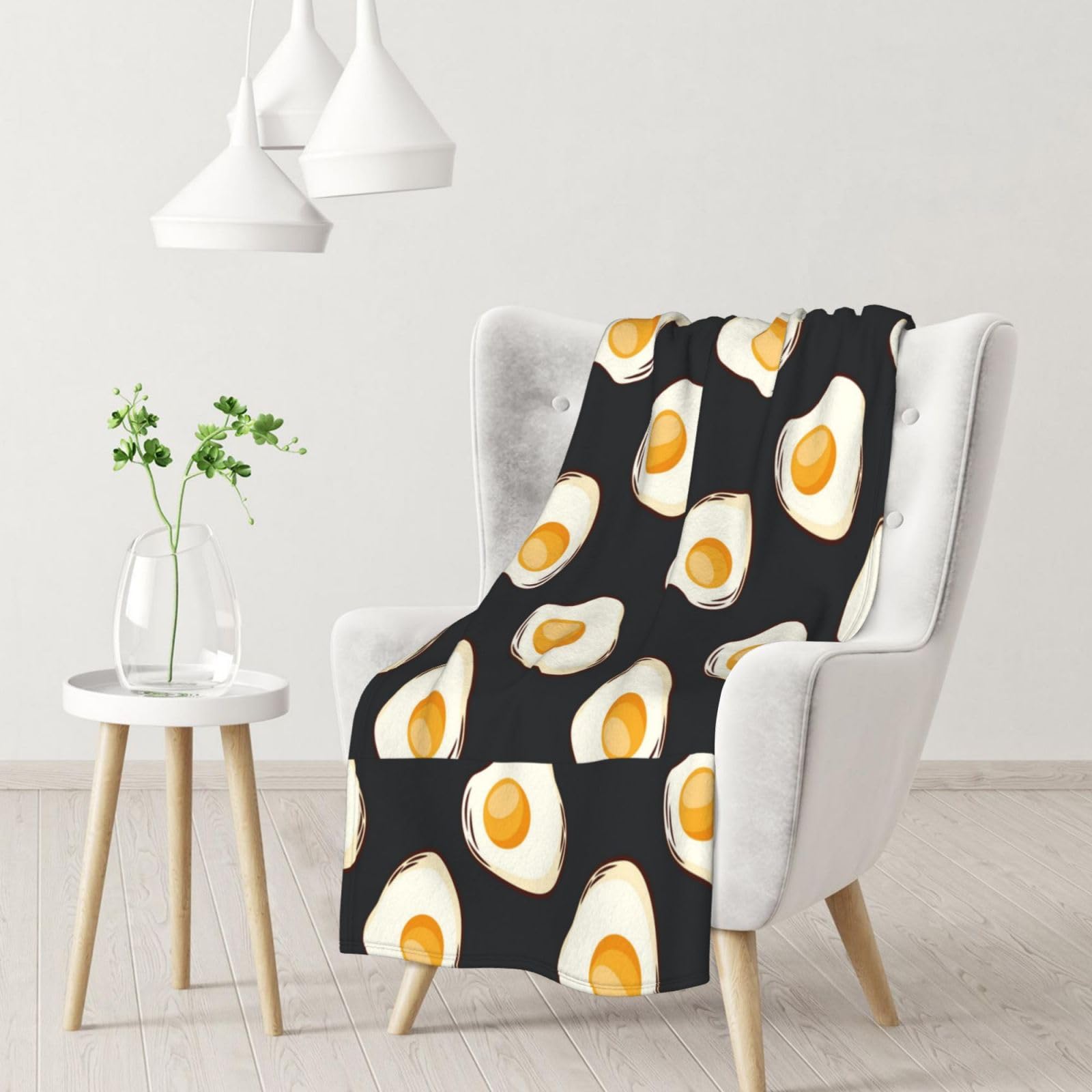 Tcoay Men's As Picture Food Fried Eggs Dark, Decorative Throw Blanket,Throws For Sofa Bed Chair, Blanket For Travel 30X40 Inches