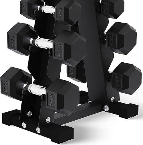 Miniatura 8 de BalanceFrom Premium Rubber Encased Hex Dumbbell Sets, 46LBS Set, 60LBS Set, 100LBS Set