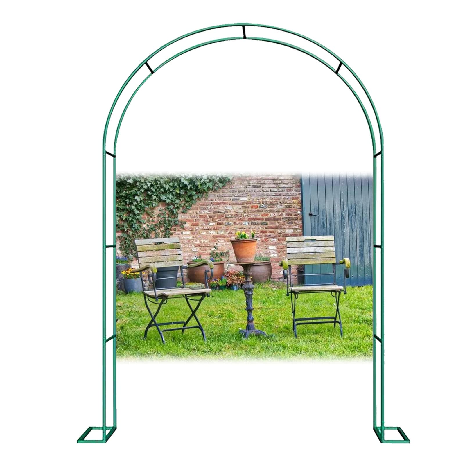 Arche de jardin en métal réglable verte pour pergola et décoration extérieure