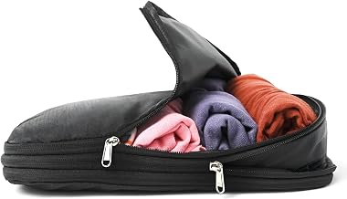 【Jalan Listed】TABIGO!! Compression Bag Travel Pouch Compression Pouch Compression Bag Convenient Goods Clothing Clothes Packing (Black)