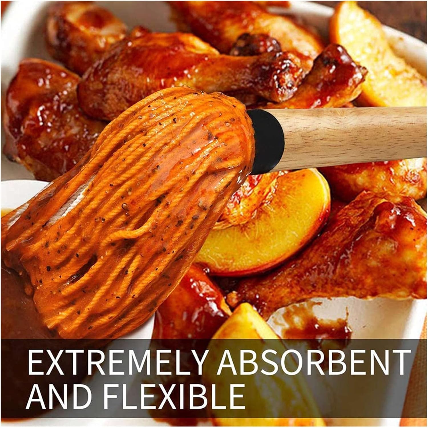 BBQ BBQ Basting Mops 18 Inch Grill Basting Brush Long with Wooden Handle Garden Barbecue Brush Kitchen Accessories Grill Accessories (Color : A) : Patio, Lawn & Garden