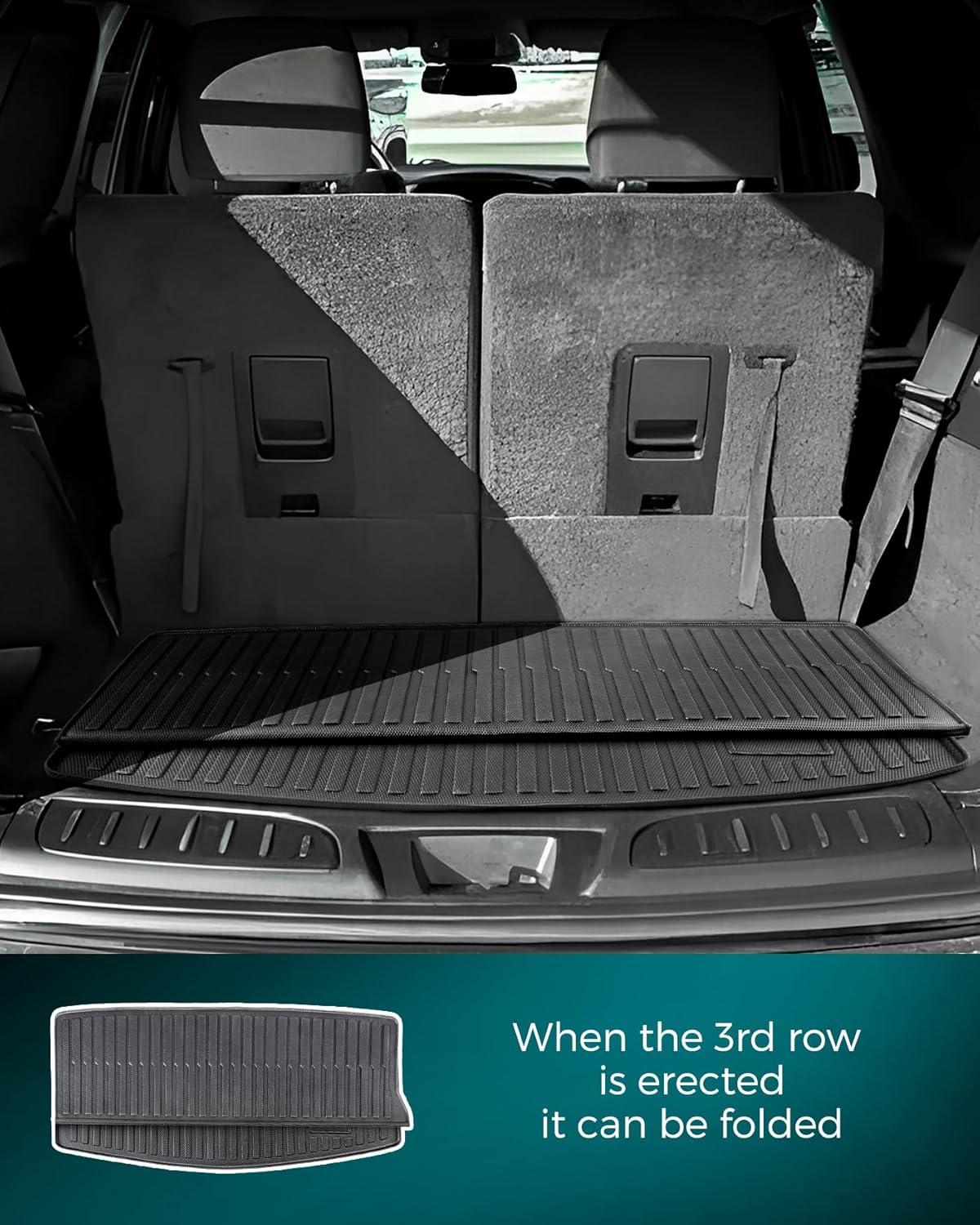 Floor Mats Full Set for Dodge Durango 2011-2015 7 Seats, All Weather Floor Mats Cargo Liner Car Accessories for Dodge Durango 2011-2015, Custom Fit Accessories Rubber Trunk Liner for SUV Cargo