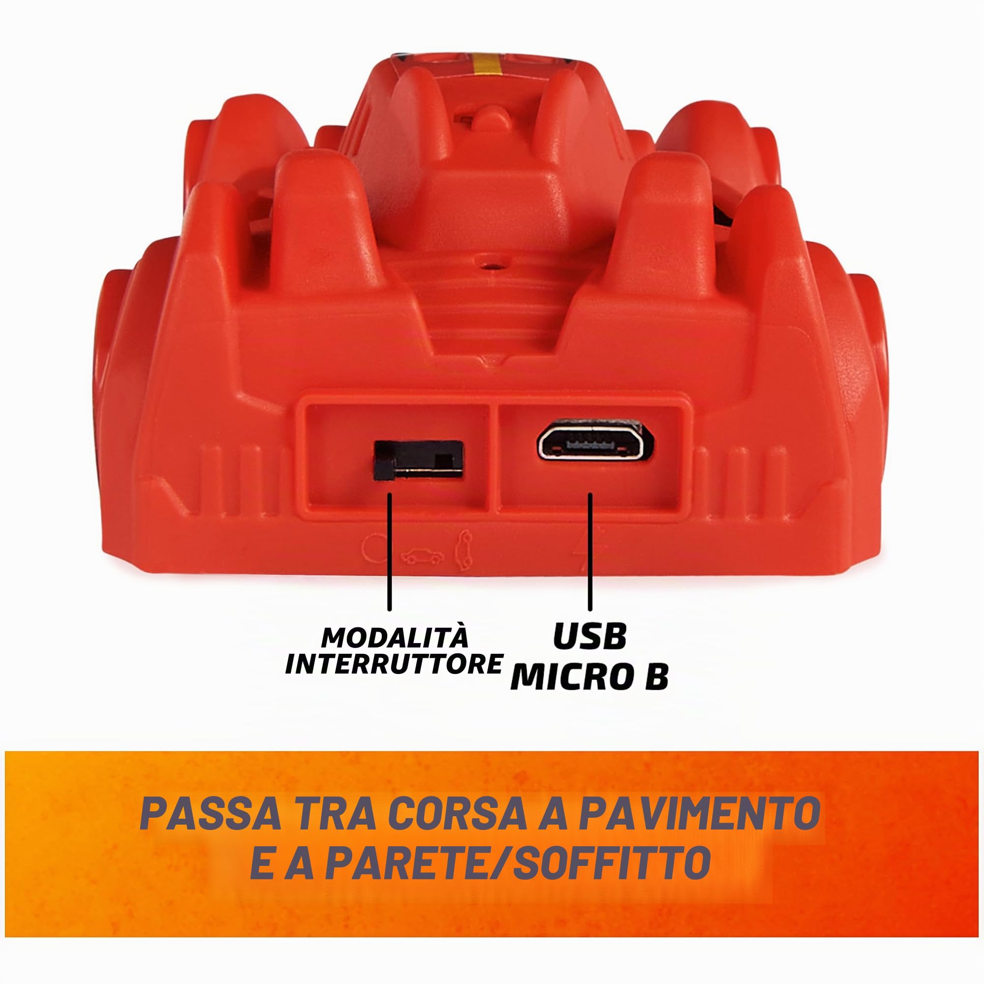 Air Hogs - Zero Gravity Sprint Wall Climber - Auto TELEDIRITTA - Ricaricabile tramite USB - Auto con telecomando rosso per interni - 6066517 - Giocattoli per bambini 4 anni +