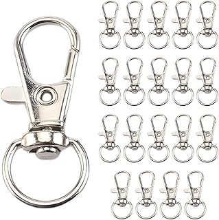 ナスカン キーホルダー金具 20個セット ストラップ パーツ アクセサリーパーツ レバー付きナスカン金具 キーリング ステンレス 回転リング付きフック シルバーB(10mm) ND-0329-R03-SV-B-10mm-20ps