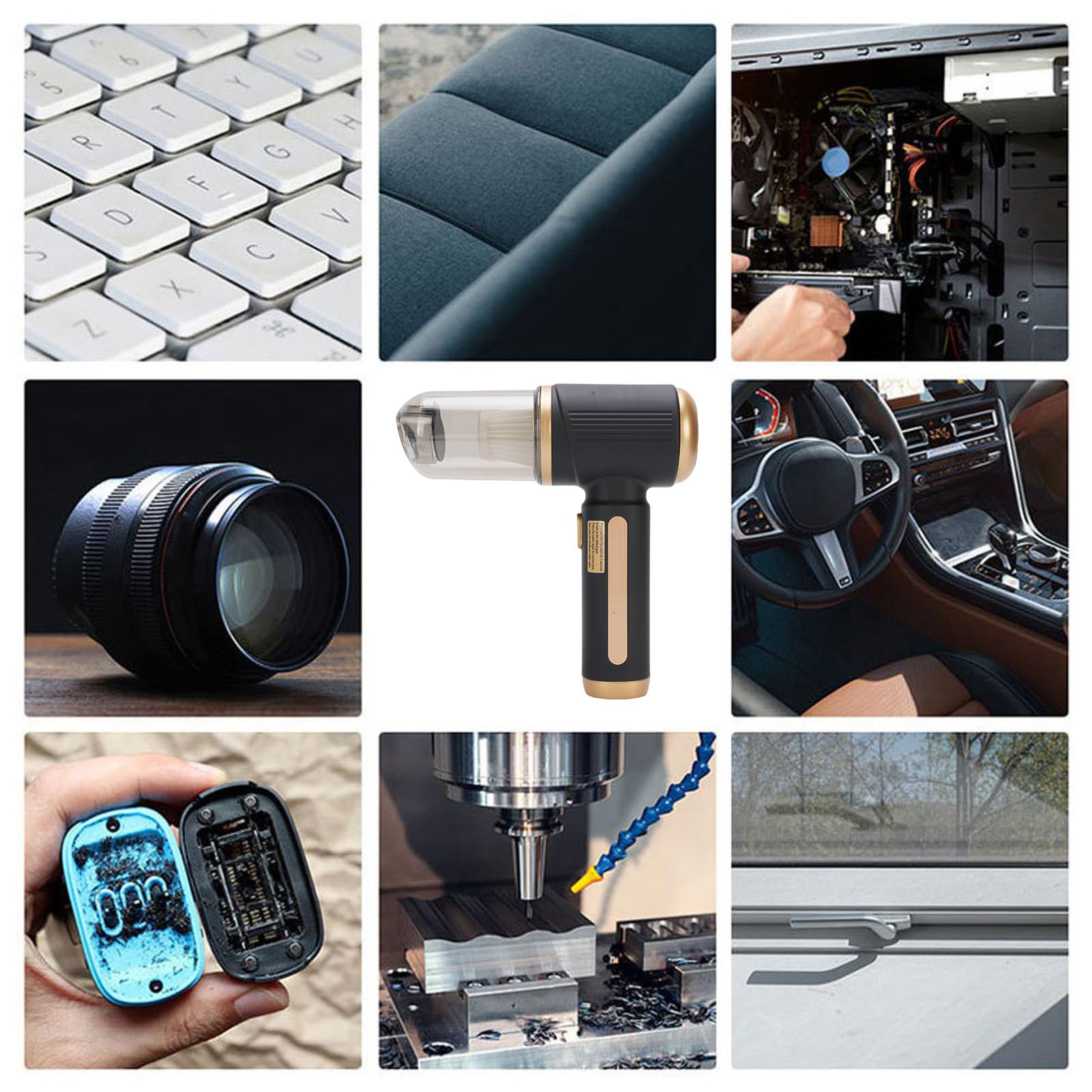 Wakects Aspirador de Mano para Coche, Inalámbrico, con Motor sin Escobillas, 20000 Pa, 6000 MAh, Soplador ABS y Succión para Limpieza de Coche, Hogar y Oficina