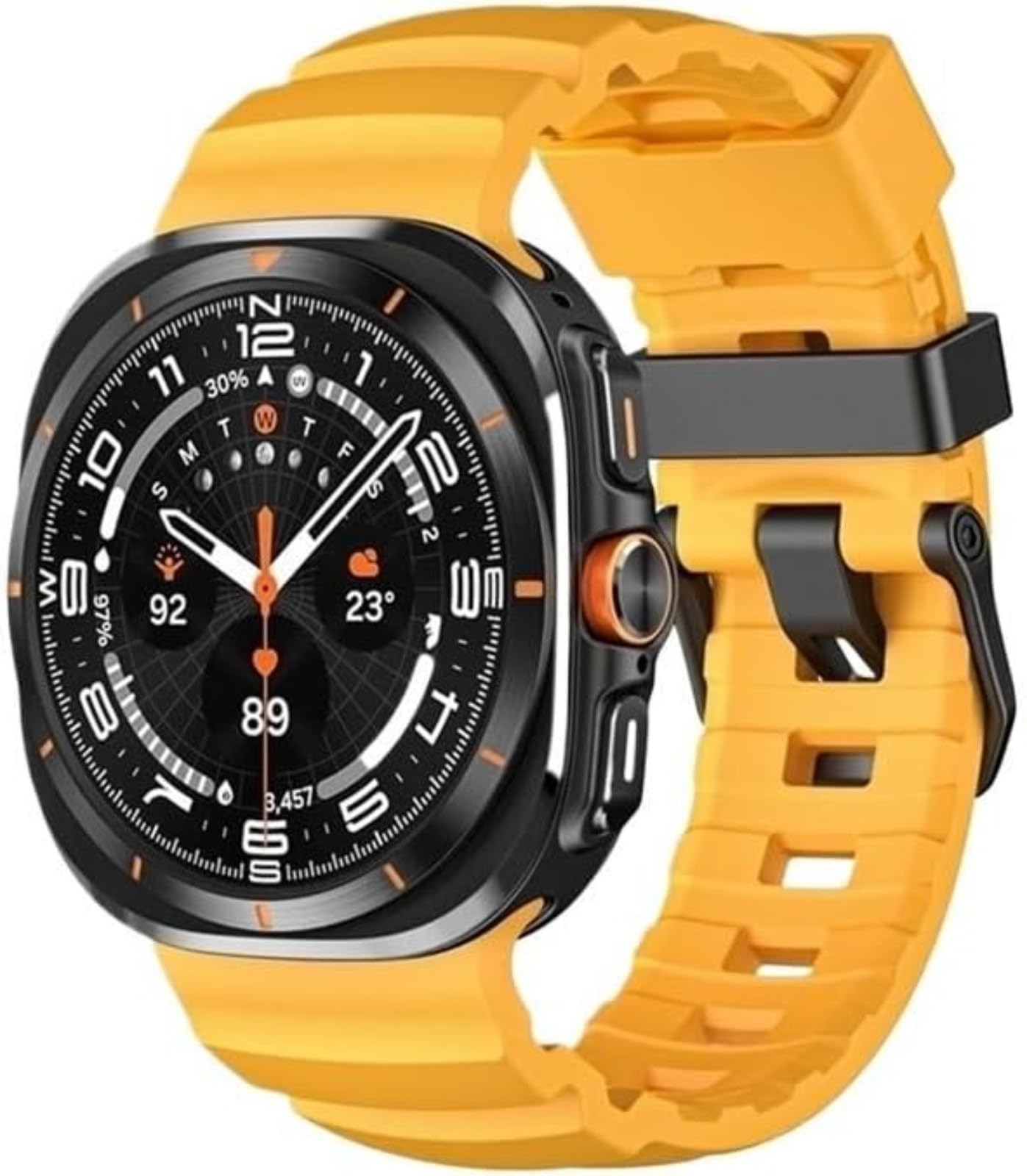 Correa de reloj de silicona, correa de repuesto deportiva, impermeable, ajustable, con hebilla de metal negro, para uso al aire libre y fitness