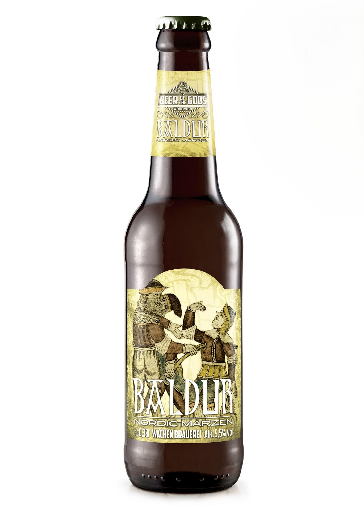 Wacken Brauerei Baldur - Pack de cervezas caseras - 20 botellas de 0,33 l de cerveza negra nórdica - La cerveza de los dioses - Tradicional de celebraciones vikingas