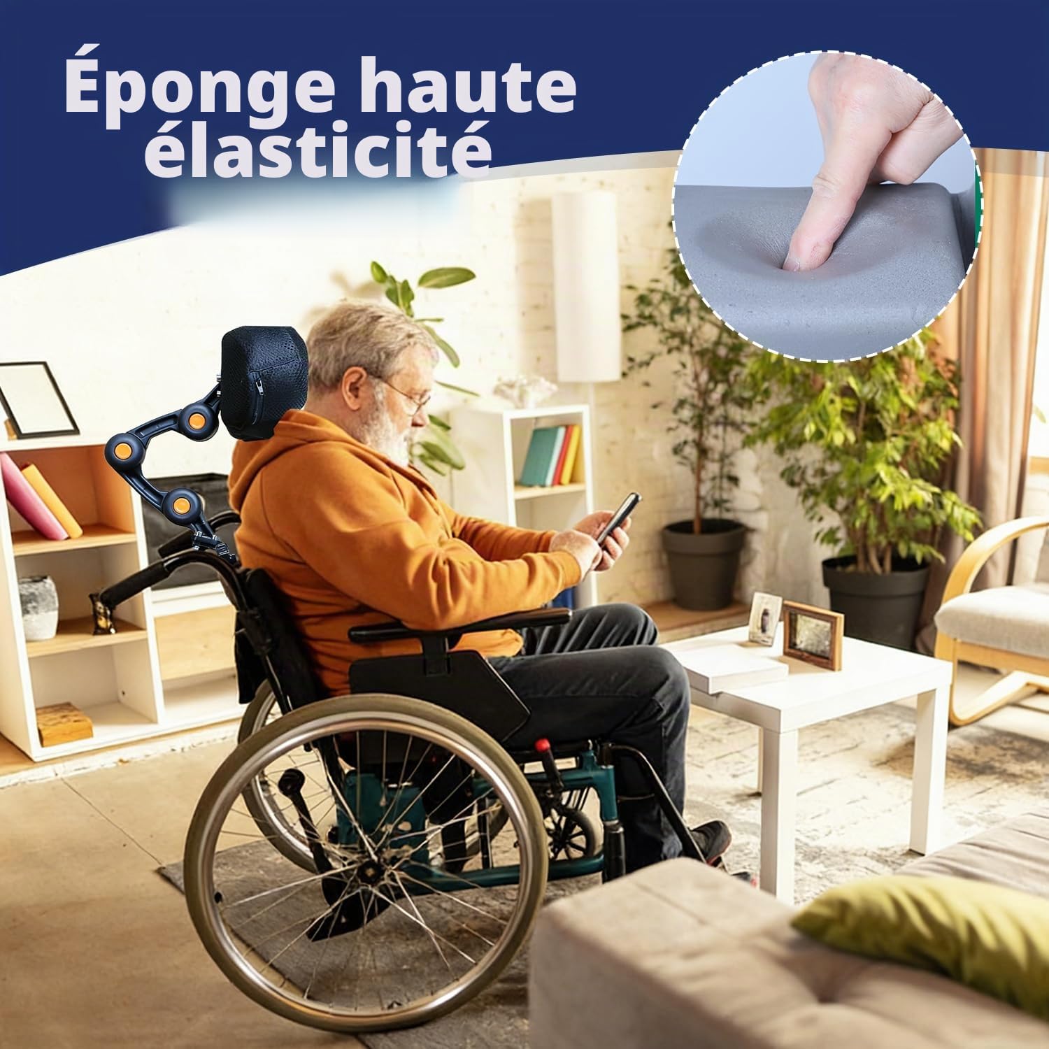 Appuie-tête réglable pour fauteuil roulant, Appuie-tête et dossier ergonomiques, Appuie-tête et dossier réglables pour fauteuils roulants électriques, personnes âgées, adultes