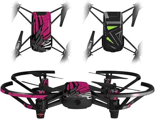 Skin Decal Wrap 2 Pack Compatible with DJI Ryze Tello Baja 0040 Fuchsia Hot Pink Drone NOT Included