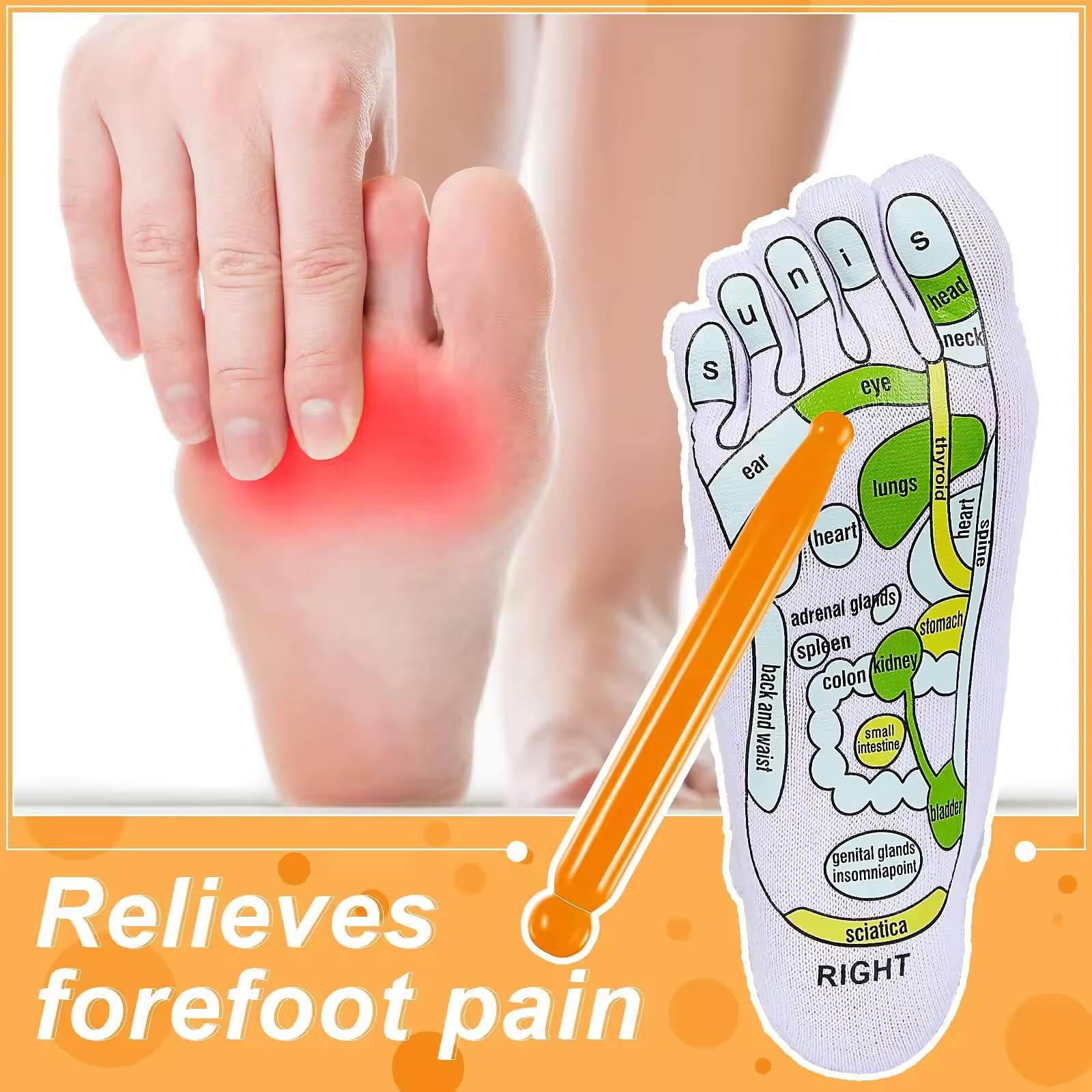 Navaliya Acupressure Reflexology Socks for Women and Men Foot Point Massage Relieve Tired Physiotherapy with Massage Tools Complete Illustration 1
