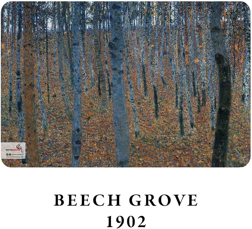 Retronote Portraits and Landscapes Series - A5, Gustav Klimt 4'lü Defter Seti II, Çizgisiz, Toplam 256 Sayfa, Her biri 64 Sayfa, Tel Dikiş, Esnek Kapak, Oval Kenar, Tuval Doku, 60 gram, Sarı Krem Renk
