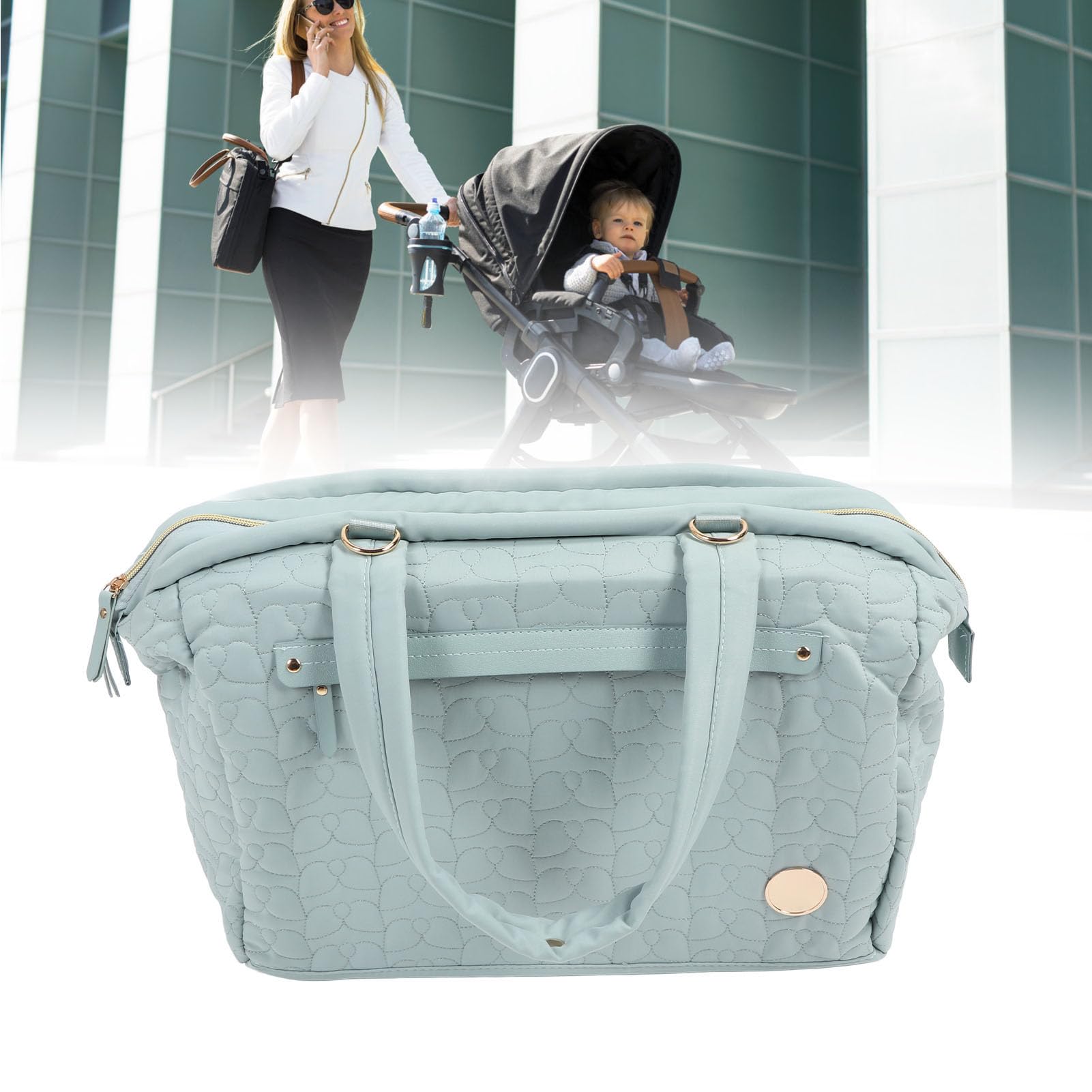 Gugxiom Borsa per Pannolini - Borse per Pannolini con Custodia per Ciuccio, Spallacci, Clip per Passeggino, Borsa per Mamma Grande Borsa per maternità Borsa da Viaggio per Mamma e papà