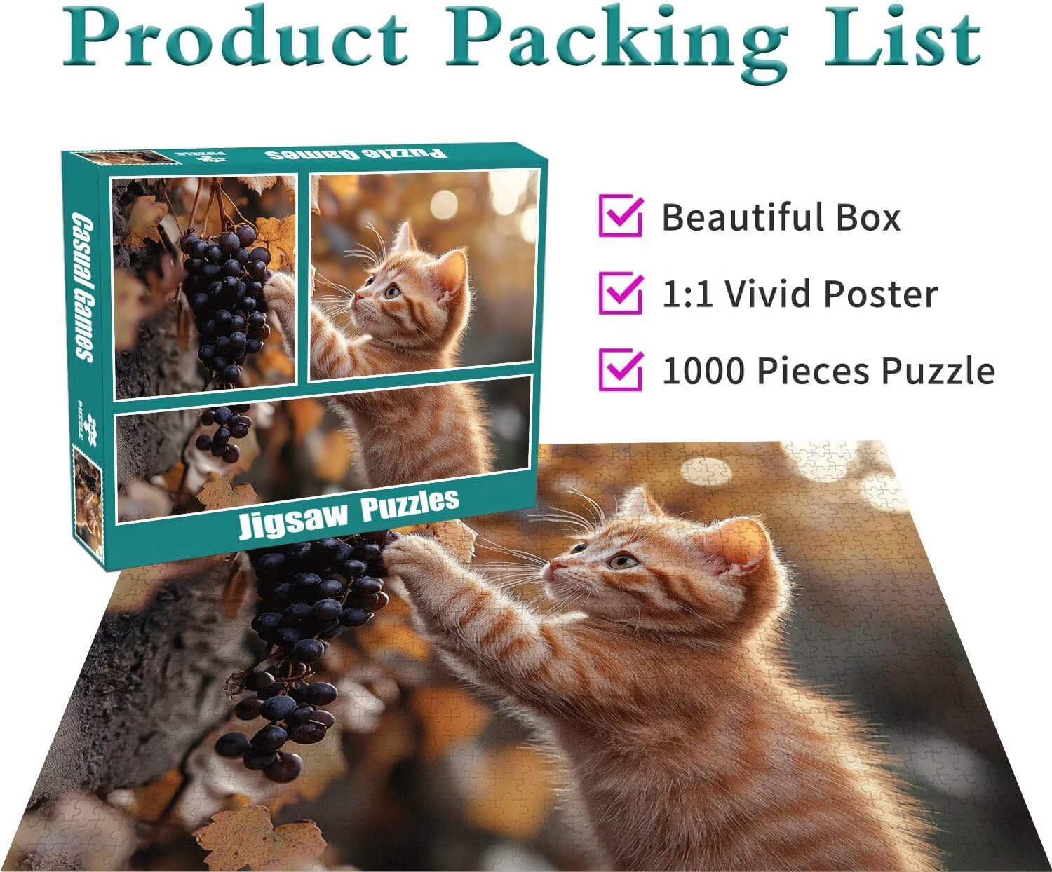 Puzzle Erwachsene 2000 Teile Katze Tier Educa Jigsaw für Kinder ab 8 Jahren Mädchen Jungen, Erwachsene Impossible Klassische Puzzles Schwer, Anspruchsvoll Spielspaß, Als Familienspiel 70x99cm t-666