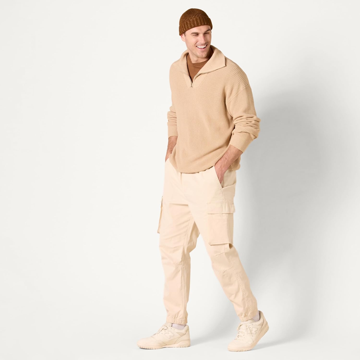 Amazon Essentials Men's Quarter-Zip Rib-Knit Relaxed-Fit Sweater - Image 6