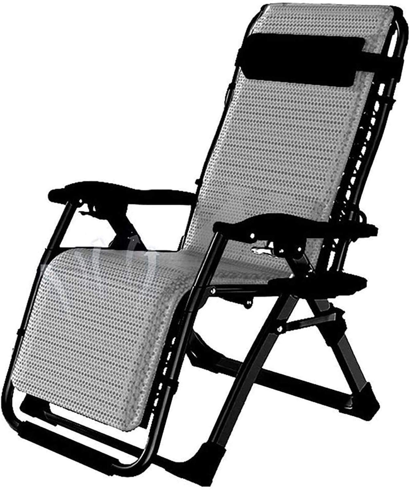 Reclining Chair Lightweight Patio Sunlounger Deck Chair,Folding Zero Gravity Chair Withandable Cushi OnPortable Reclining Lawn Chairs Support 200kg