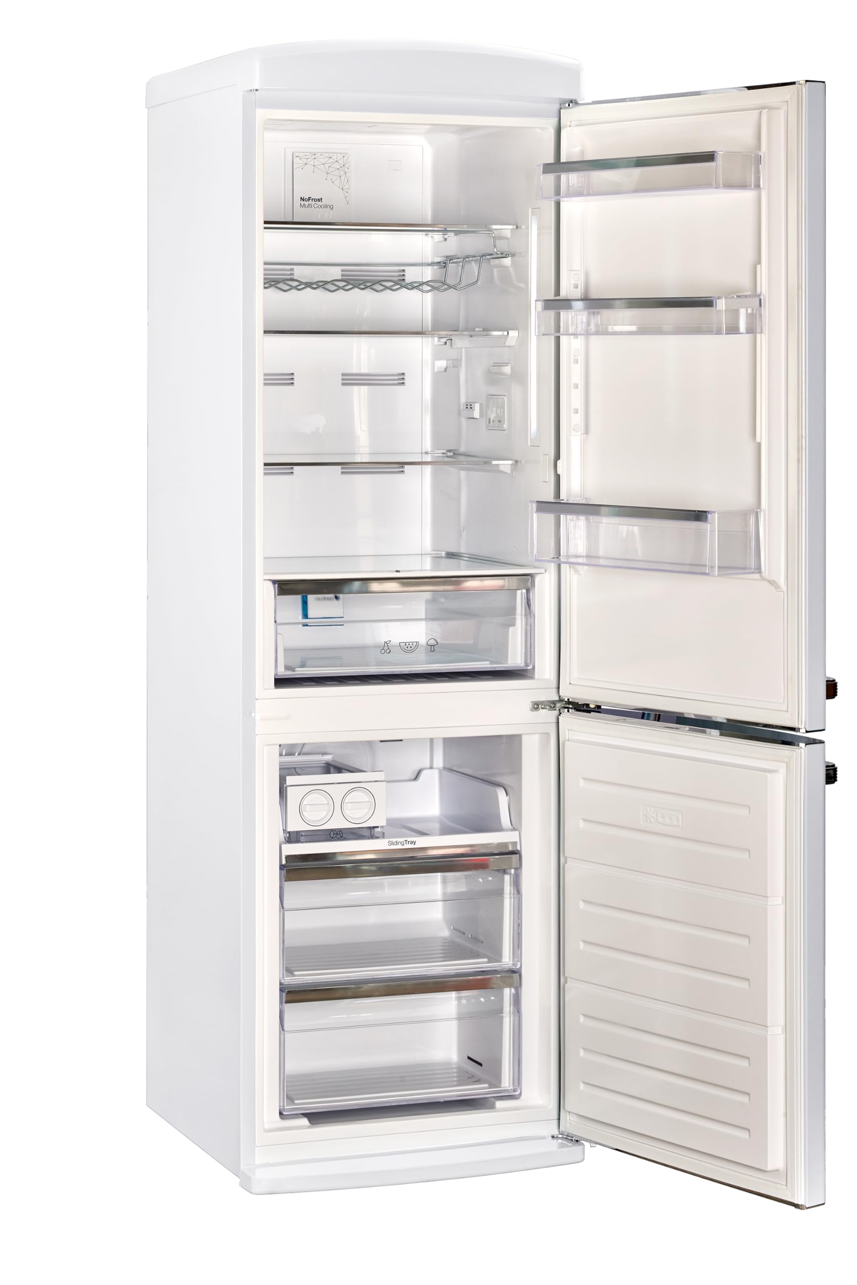 Unique Appliances Classic Retro 12 cu.ft. Bottom Freezer Refrigerator in Marshmallow White on Fridge.com