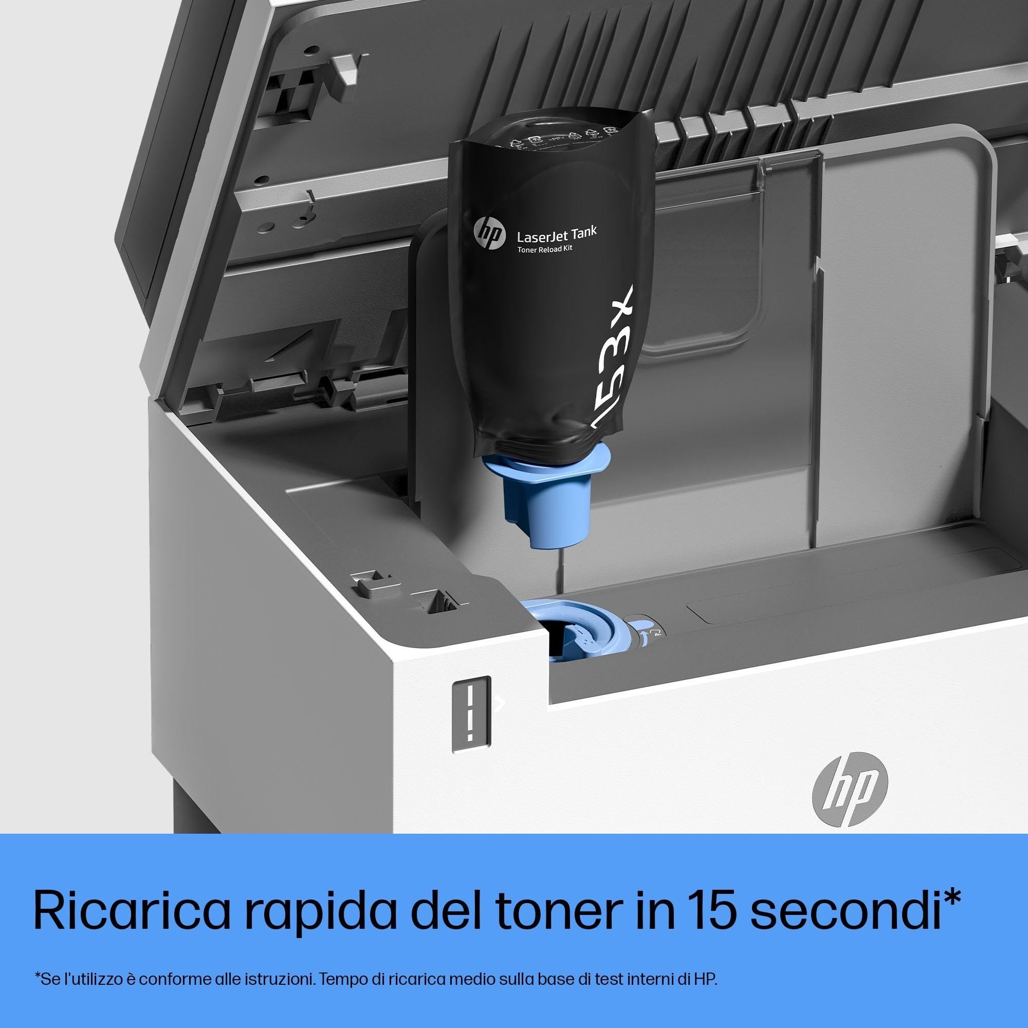 HP Laser Tank 2604sdw 381V1A Monocromatica Multifunzione Stampante Serbatoio Toner Ricarica Rapida Stampa F/R Automatica 22 ppm 5000 Pagine Scansione Wi-Fi USB Bianca