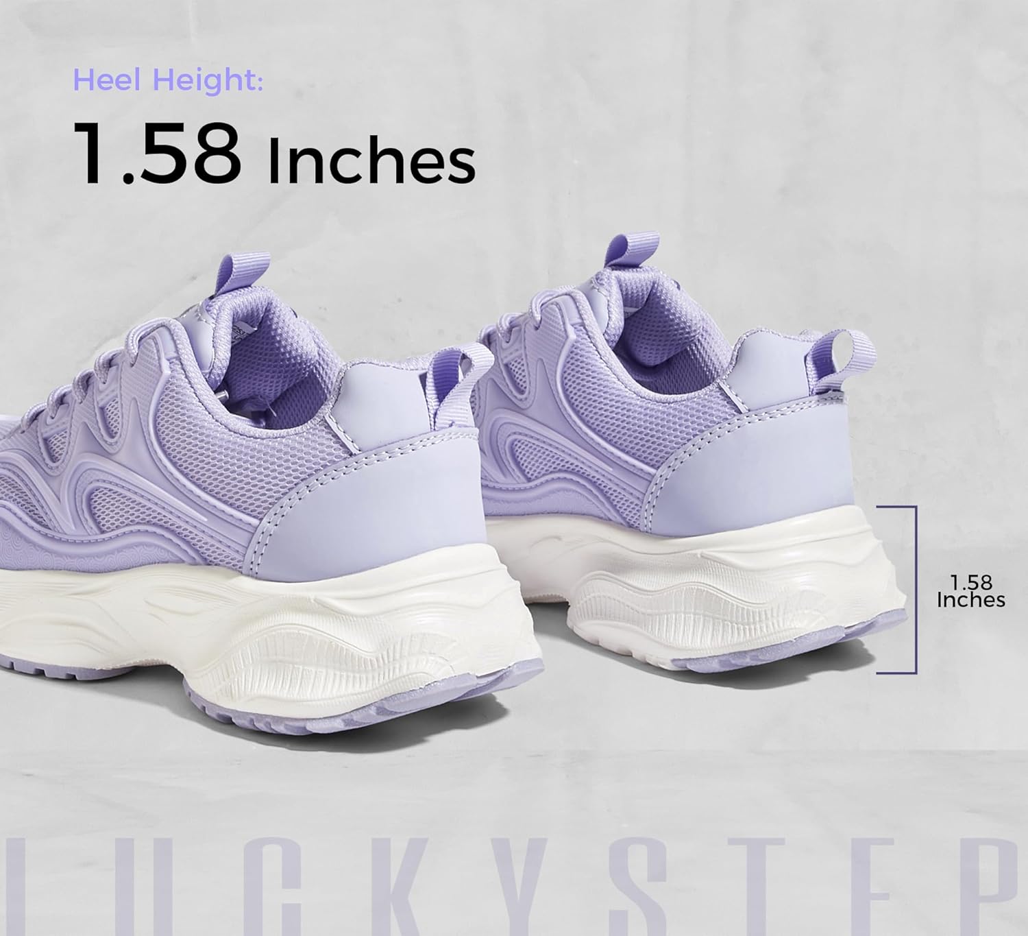 LUCKY STEP Women’s Chunky Sneakers Platform Walking Shoes Comfortable Breathable Mesh Lightweight Non Slip Casual White Sneakers Fashion Dad Shoes