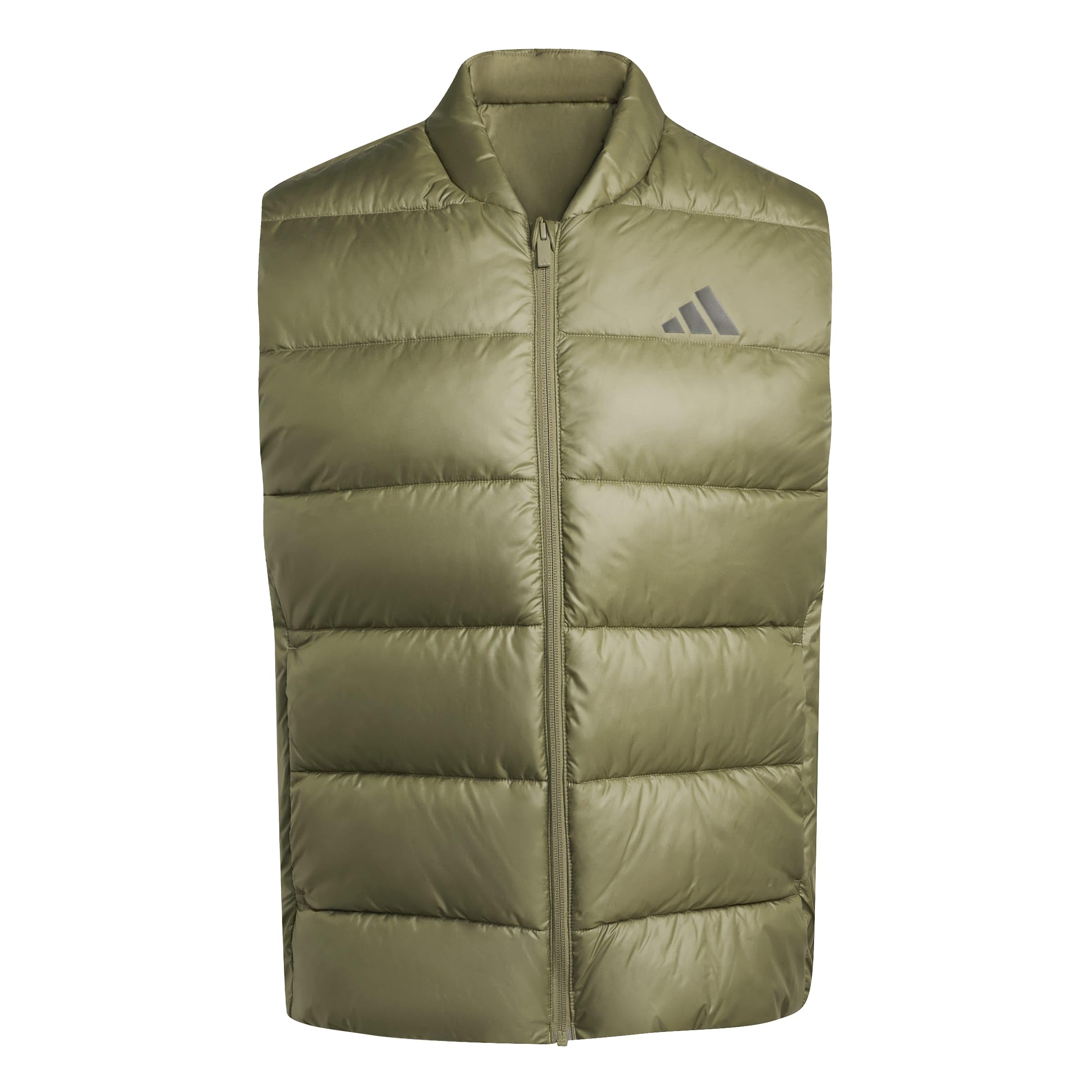 adidas Men's Essentials CLIMAWARM Synthetic Down Puffer Vests, olive strata, M