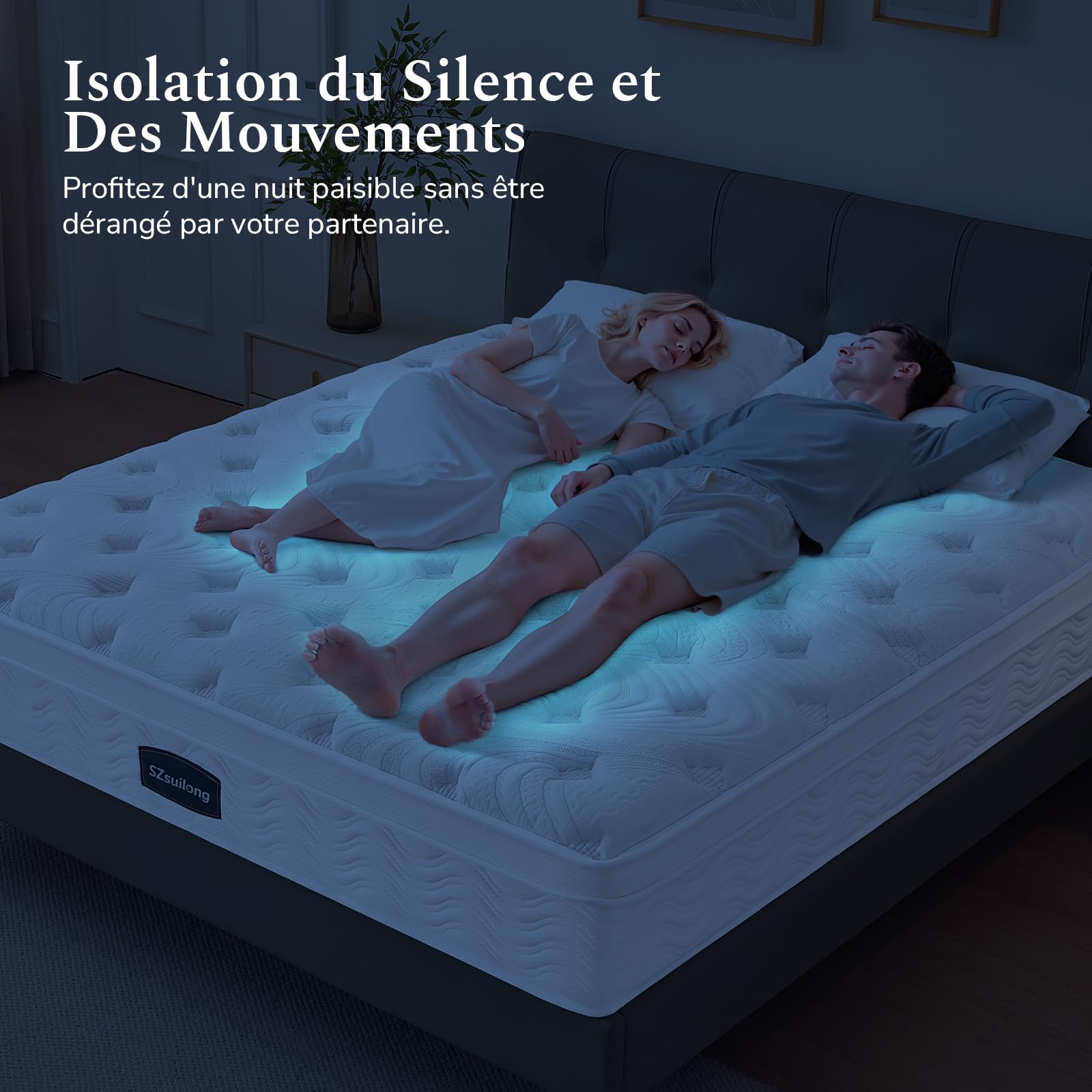 SZsuilong Matelas 140x190, 29 cm Épaisseur H3 H4 Matelas Hybride avec Memoire de Forme et Ressorts Ensachés Indépendants, Haute Resilience 7 Zones Parfait Soutien Ultra Respirante Certifié Oeko-Tex