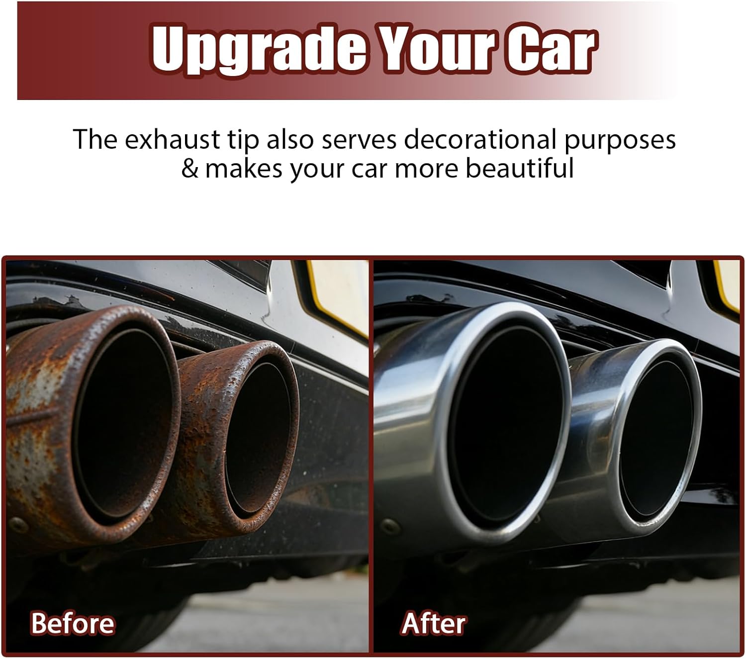 MXA Dual Exhaust Tips 2.5 inch Inlet 3.5 inch Outlet, 2.5" to 3.5" Diesel Exhaust Tip Universal Car 304 Polished Stainless Steel 9.5" Overall Length Valvetronic Exhaust Tips 2-Packs