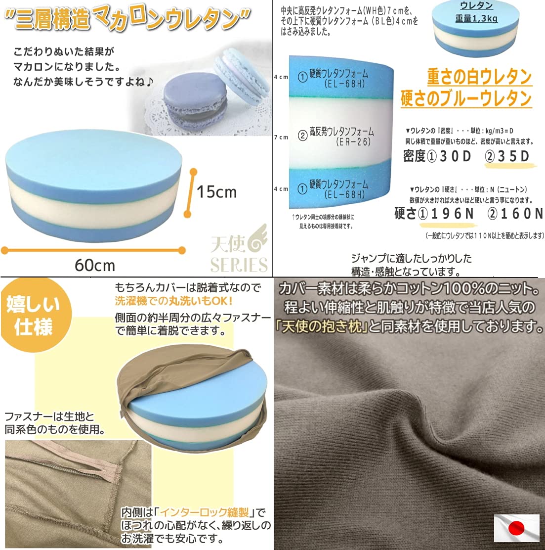 天使のトランポリン Amazon | 天使のトランポリン クッション 日本製 高反発ウレタン