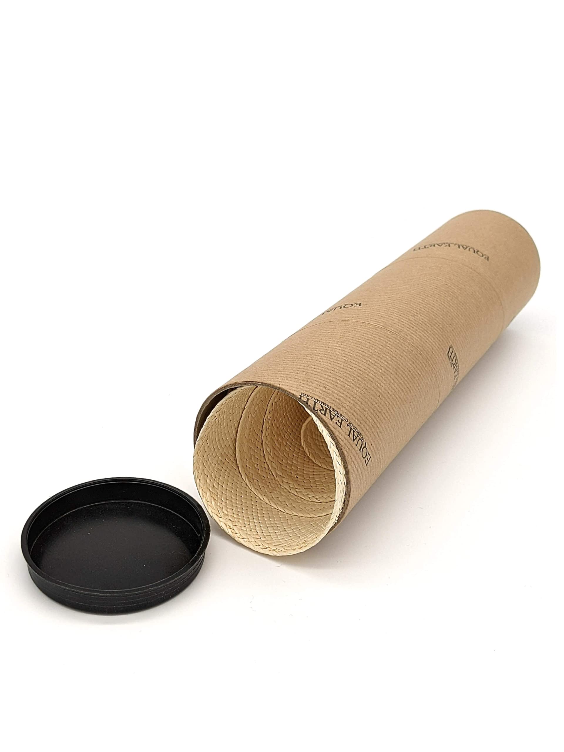 Equal Earth Rolling Panama Hat Travel Tube Cardboard Safe Carry Luggage Secure with Lids Brown