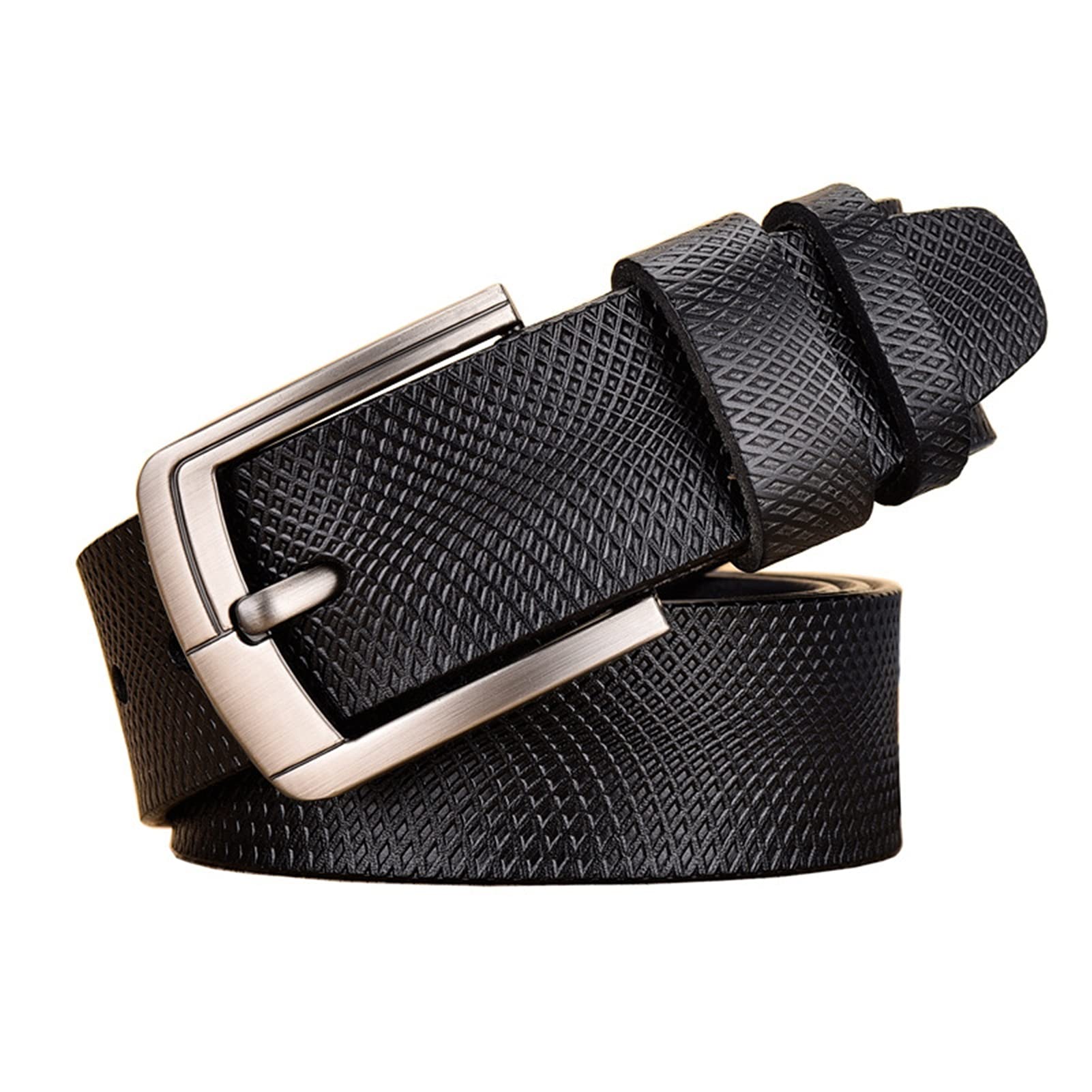 Gürtel Herren Gürtel Black Coffee Echtes Leder Herrengürtel for Jeans Herren Gürtel Gürtel Männer (Color : Schwarz, Size : Length 110cm)