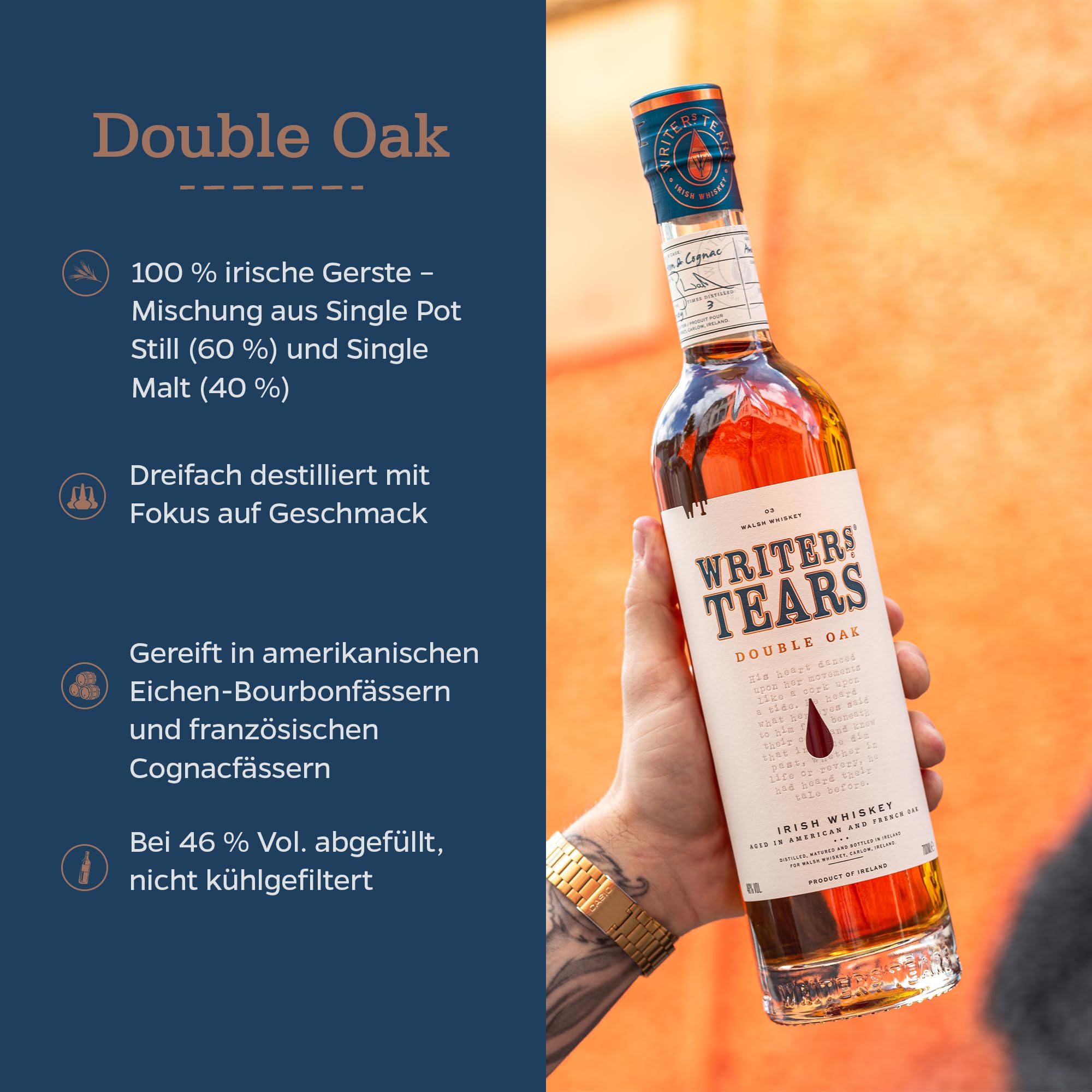 Writer's Tears DOUBLE OAK Irish Whiskey 46% Vol. 0,7l in Giftbox