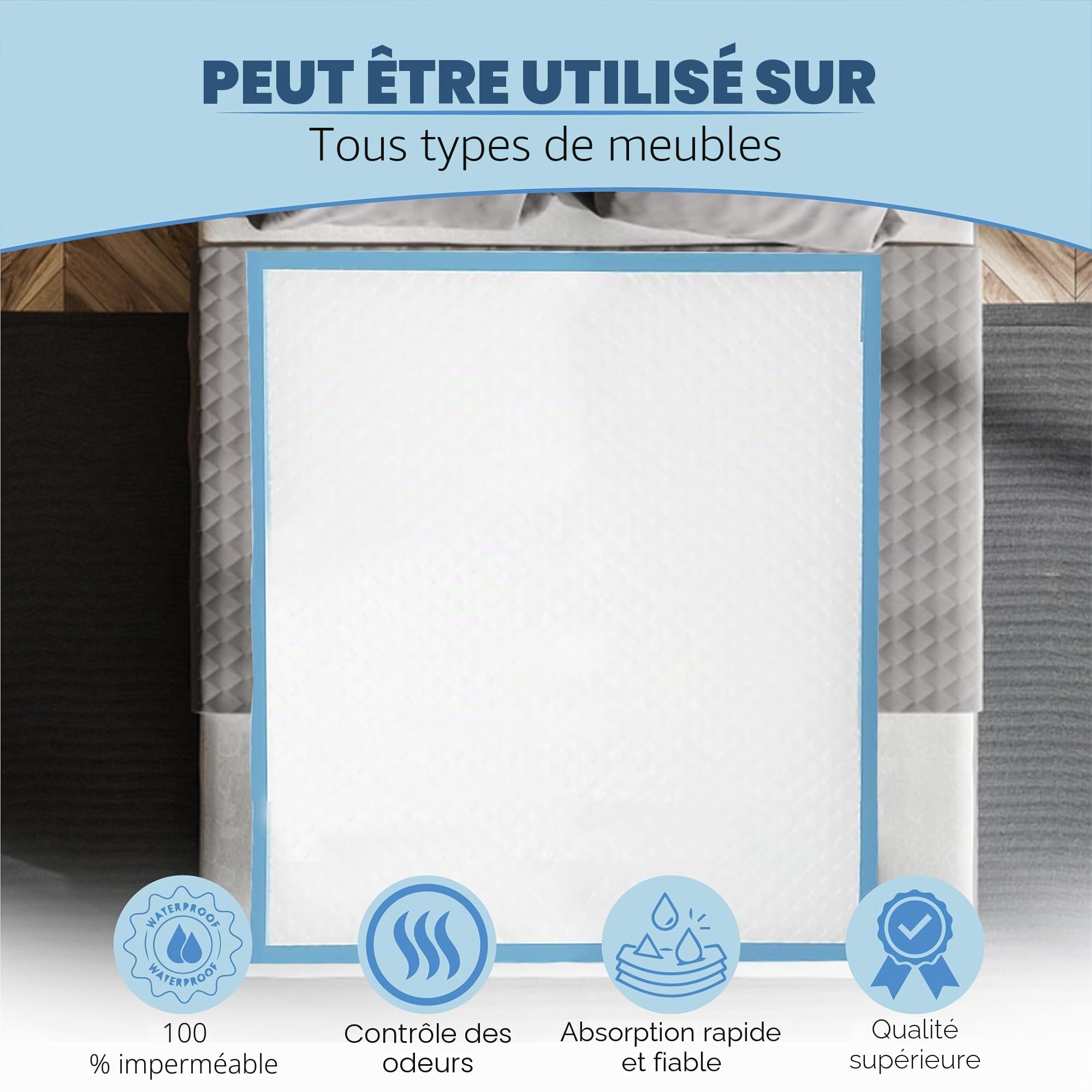 Lot de 20 alèses de lit jetables pour incontinence - 150 x 80 cm - Offre un toucher doux - Pour incontinence - Protection de lit pour enfants - Maternité