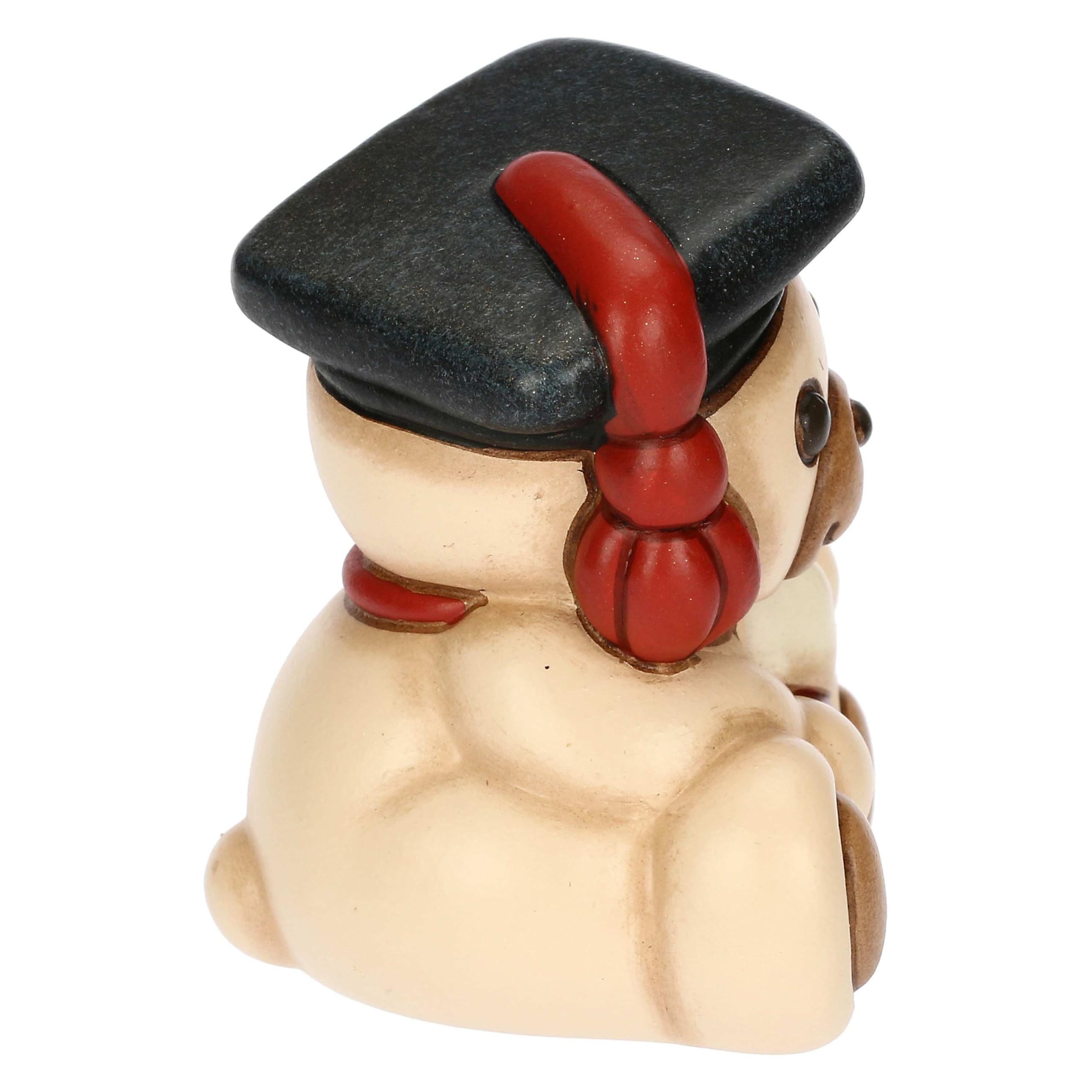 THUN, Bomboniera Teddy Laurea in Ceramica Decorata a Mano, Versione Piccola, 5.5 x 4.7 x 7.7 cm h