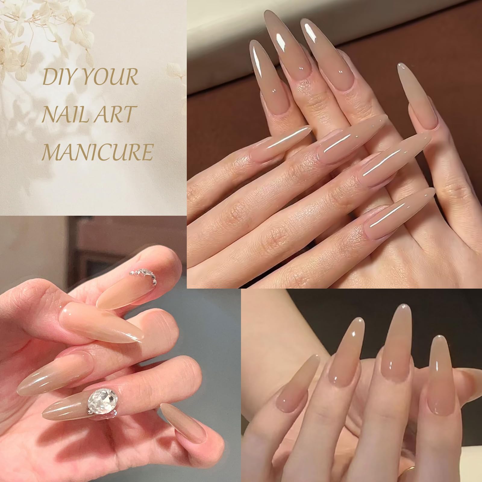8Pcs Poly Gel Nail Kit, Acrylic Polygel Nail Kit, Nude Nail Extension Kit - Image 3