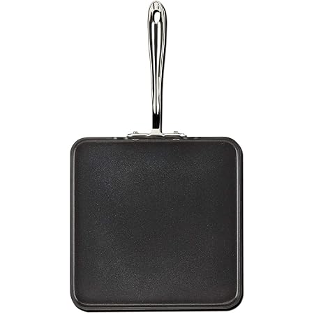 All-Clad E7951364 HA1 Hard Anodized Nonstick Dishwaher Safe PFOA Free Square Griddle Cookware, 11-Inch, Black