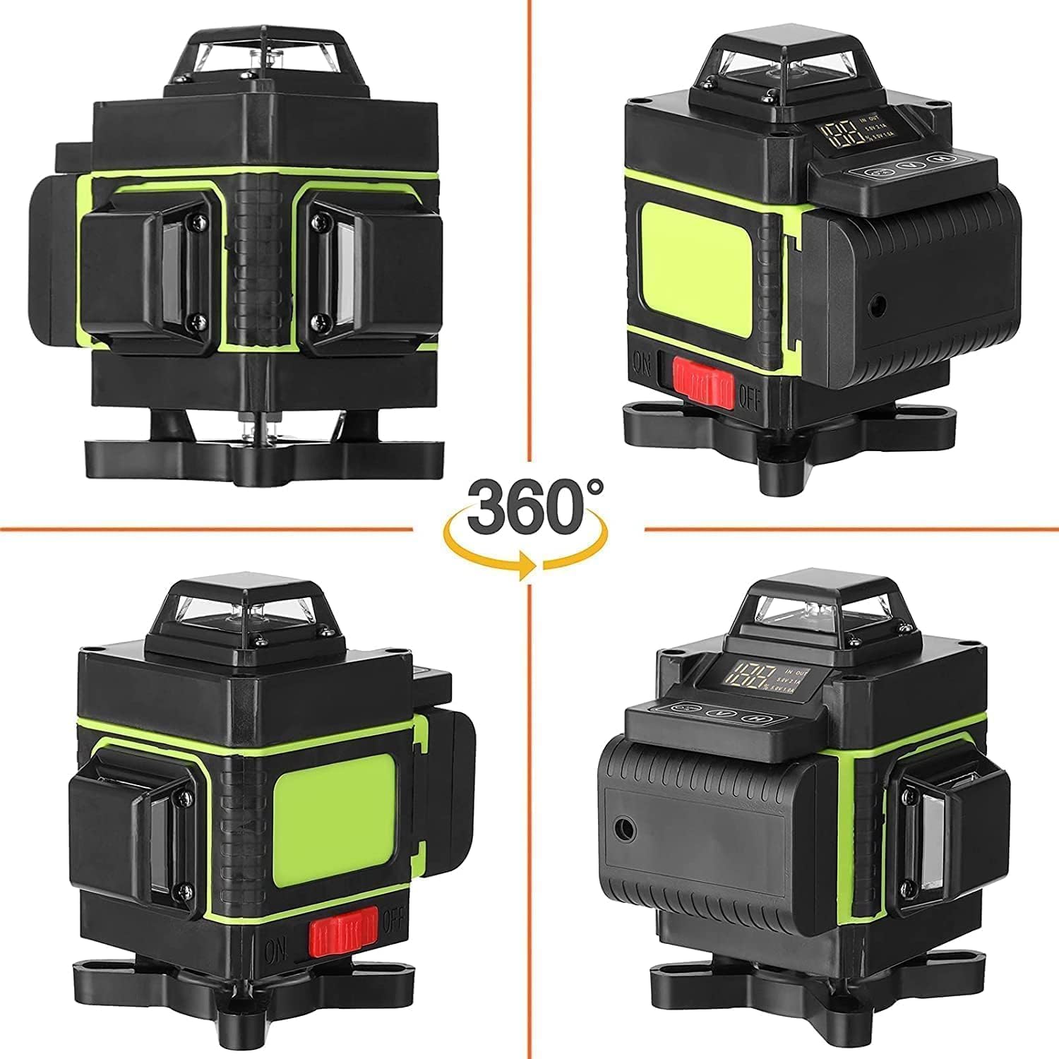 Livella Laser Autolivellante 360° 16 Linee con Treppiede – Livello Laser Professionale con 2 Batterie, Telecomando e Valigetta, Precisione ±1mm per Edilizia e Installazioni