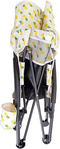 Vista 113 de Bliss Hammocks BBC-350-BF Silla de playa plegable, 5 posiciones reclinables, bolsa enfriadora desmontable, flor azul