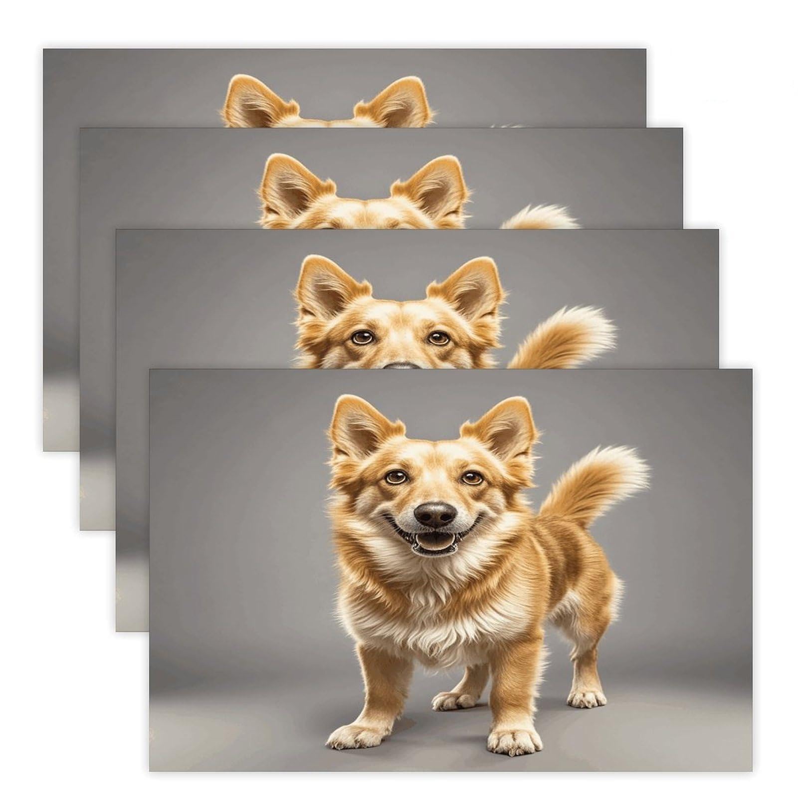 Golden Dog Placemats Heat Resistant Non-Slip Place Mats Washable Wipeable Table Mat Kitchen Dining Table Decoration Placemats Indoor Outdoor Place Mats 17.7’’×11.8’’