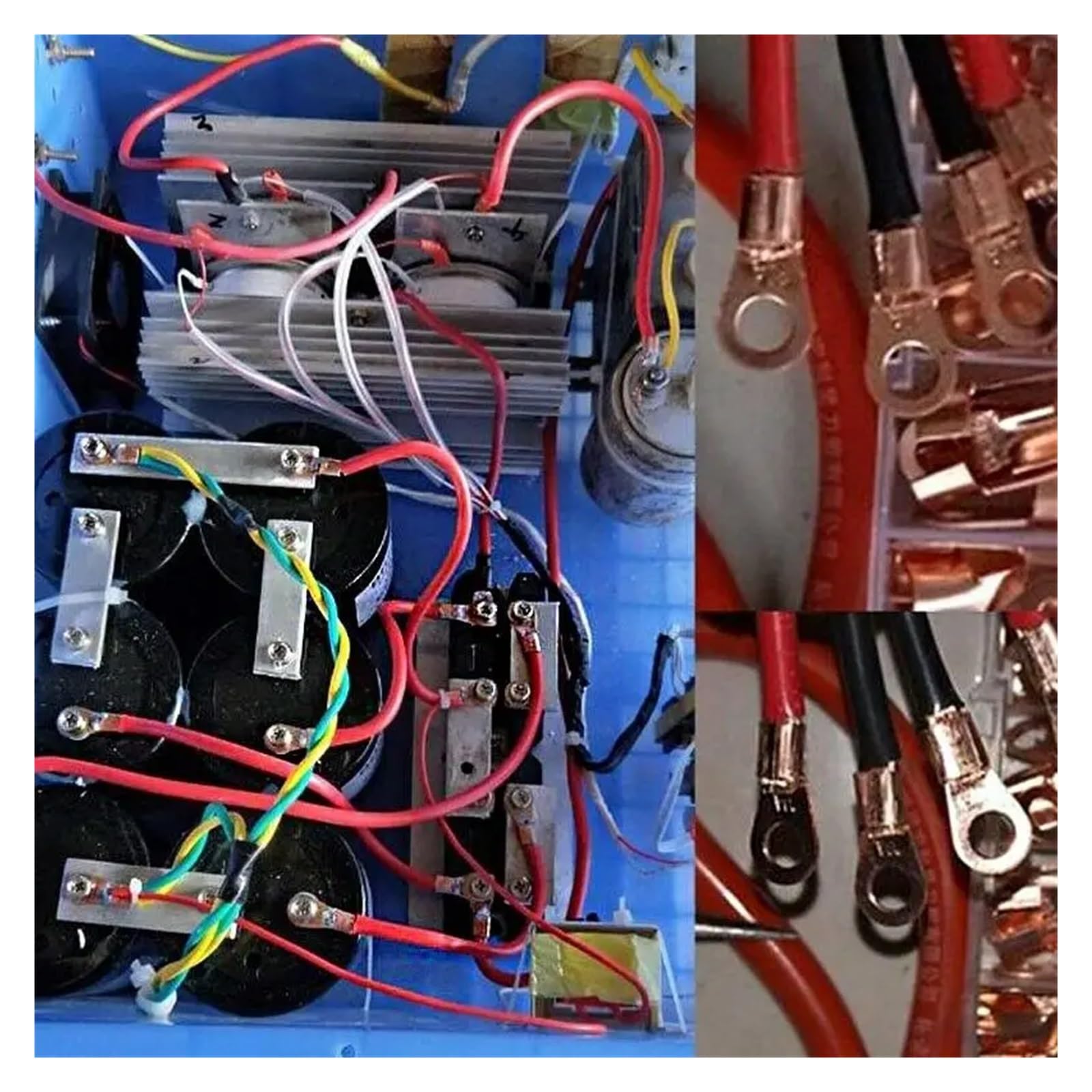 Terminali ad anello in rame SC da 260 pezzi Terminali a crimpare for cavi nudi Capicorda e kit di assortimento termorestringenti
