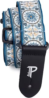 Perri’s Leathers Ltd. - Guitar Strap - Nylon - Jacquard - The Hope Collection - Mandala - Blue - Adjustable - For Acoustic/Bass/Electric Guitars - Made in Canada (TWS-6806)