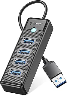 ORICO 4-Port USB HUB 3.0, USB Splitter for Laptop with 0.49ft Cable, Multi USB Port Expander, Fast Data Transfer Compatible with Mac OS 10.X and Above, Linux, Android