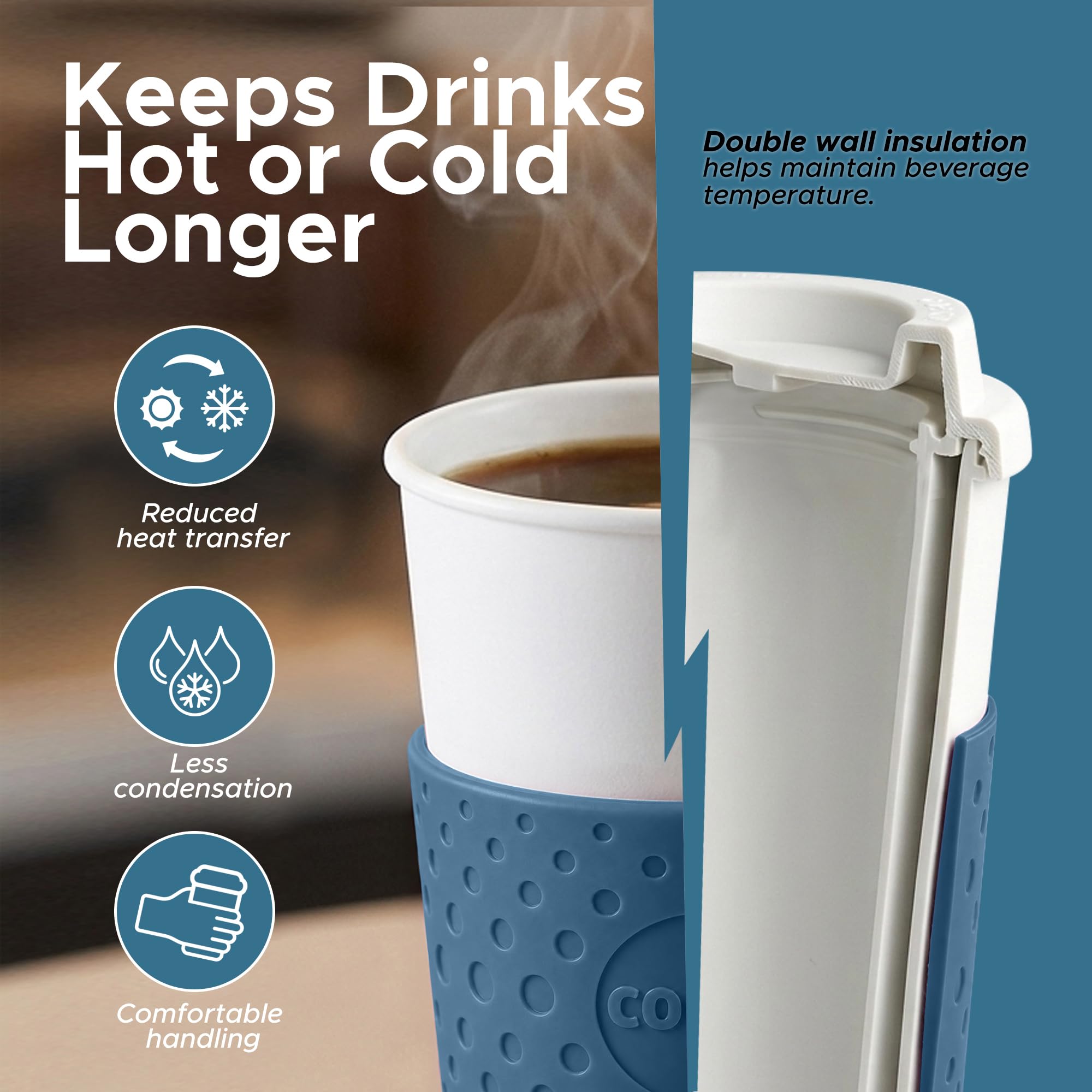 Copco Acadia - Tazza da viaggio, 473 ml, colore: Blu