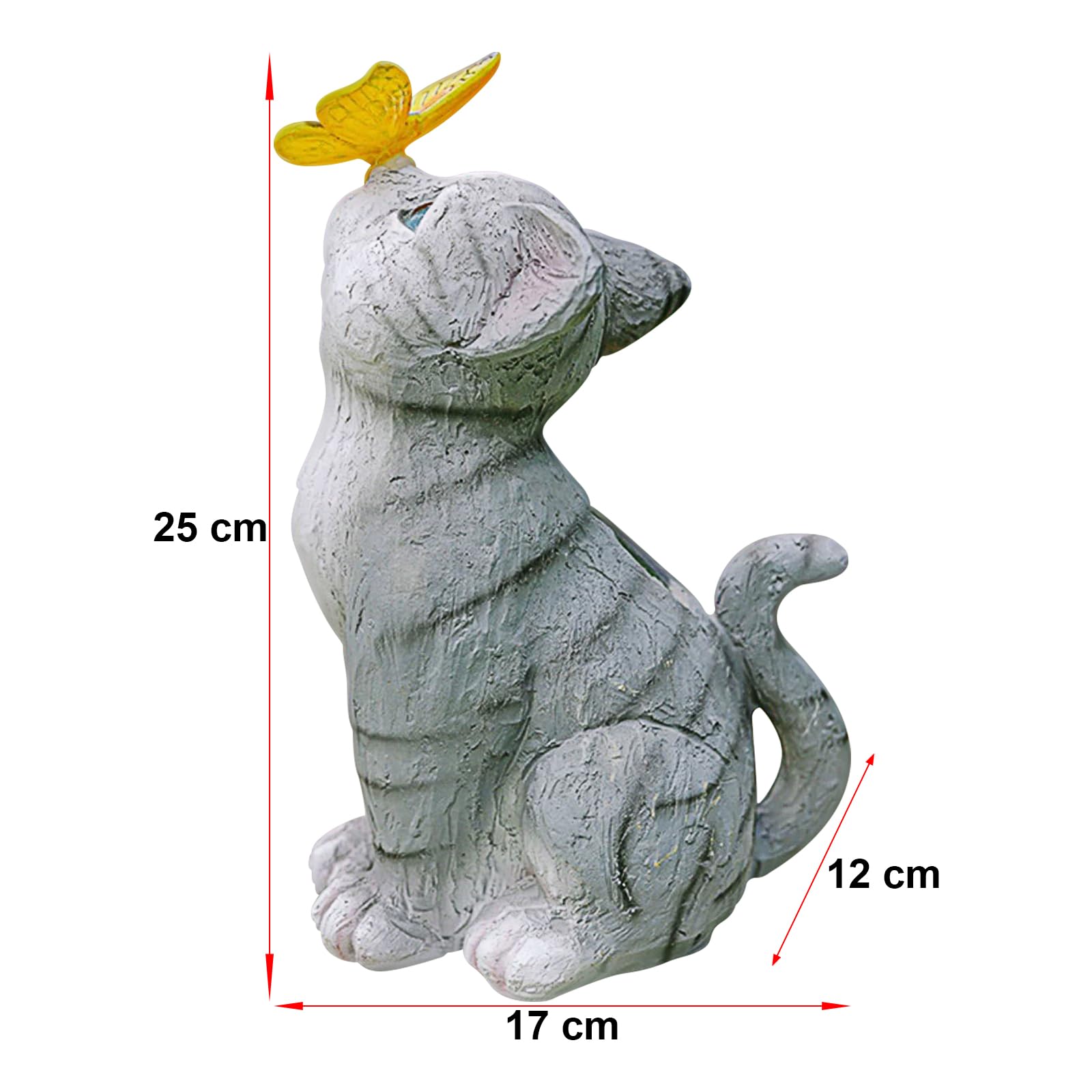 Decoración de Estatuas de Gato de Jardín con Lámpara Solar - Estatuas al Aire Libre para Amantes de los Gato, Regalo de Inauguración de la casa para Patio, Césped, Porche, Jardín